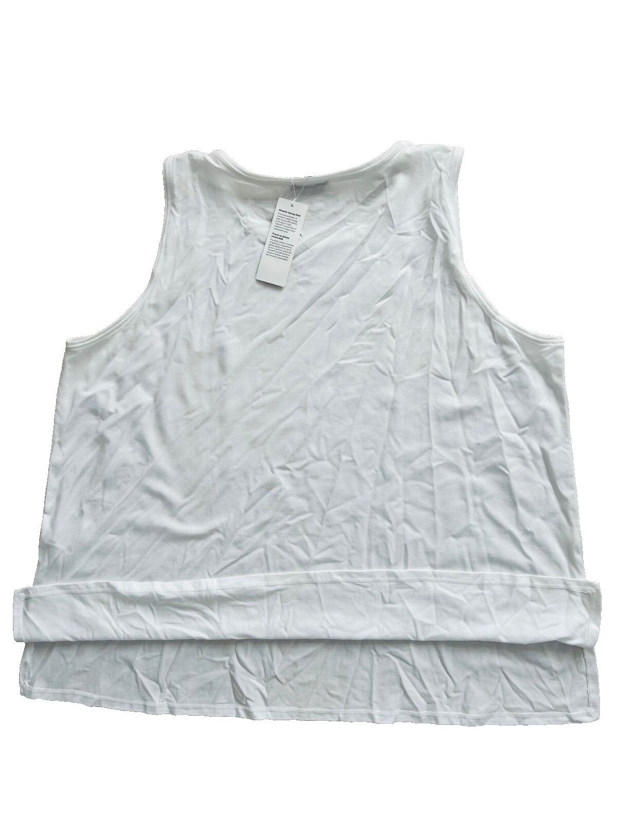Eileen Fisher Eileen Fisher Jersey Knit Jewel Neck Tank White ( 2X ) Size XXL / US 16-18 / IT 52-54 - 2 Thumbnail
