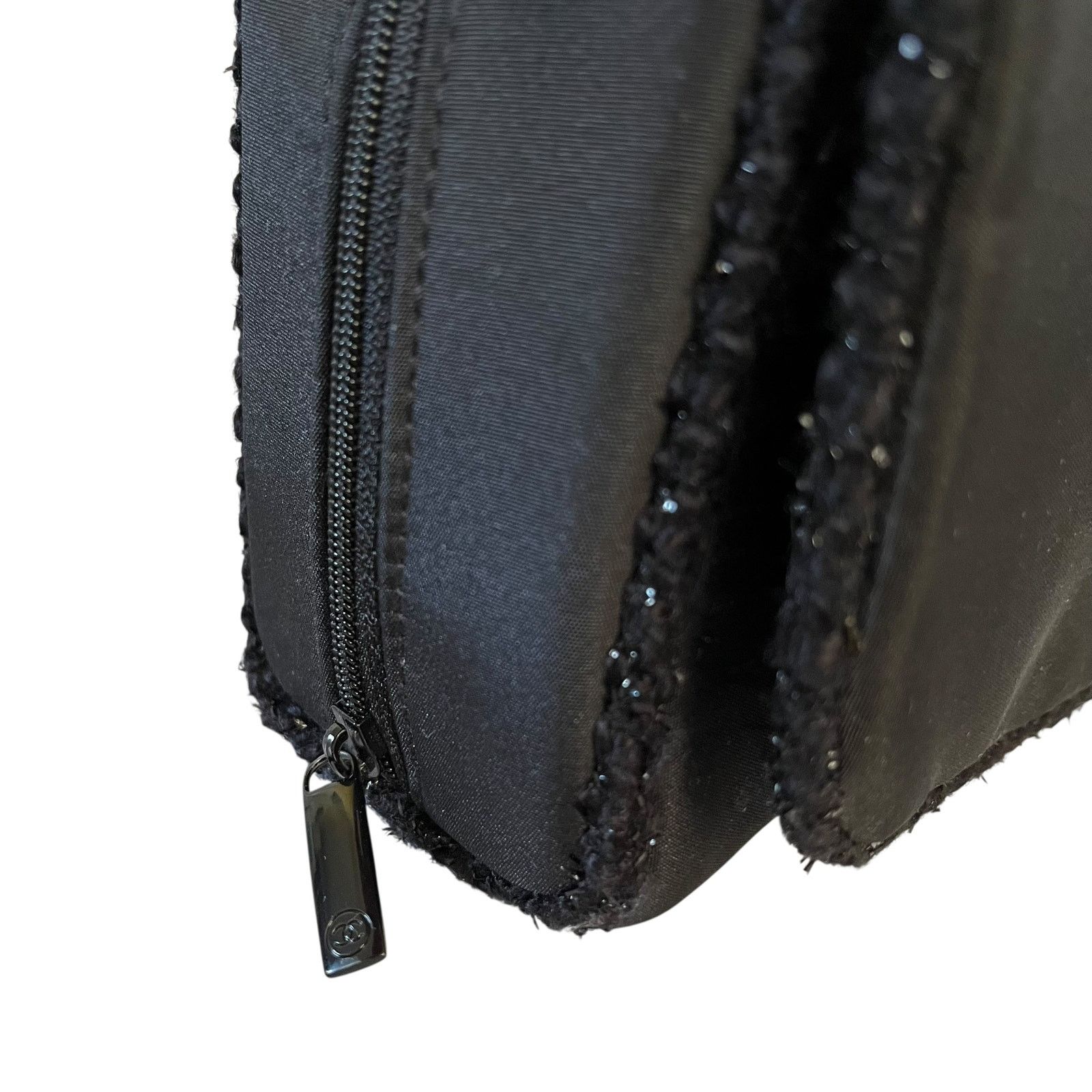 Chanel Chanel Parfums Black Satin Faux Tweed Toiletry Bag Clutch Size ONE SIZE - 6 Thumbnail