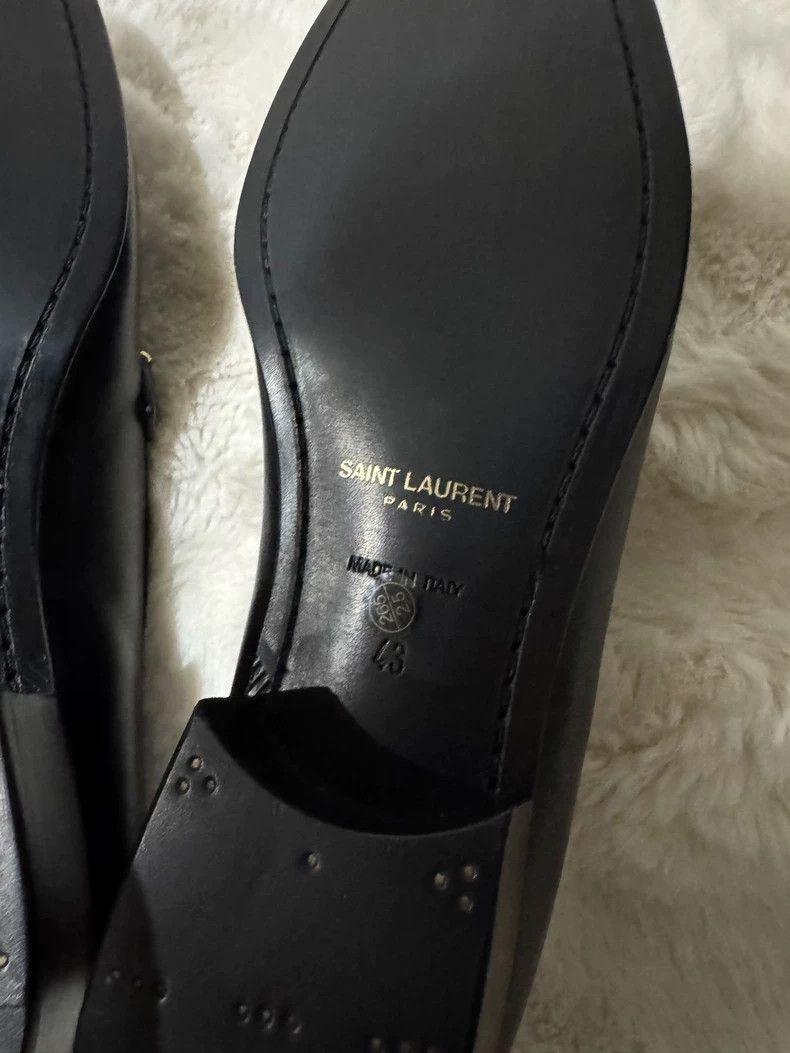 Saint Laurent Paris Saint laurent paris Black and gold loafers shoes 2506-Nexta Size US 10 / EU 43 - 5 Thumbnail