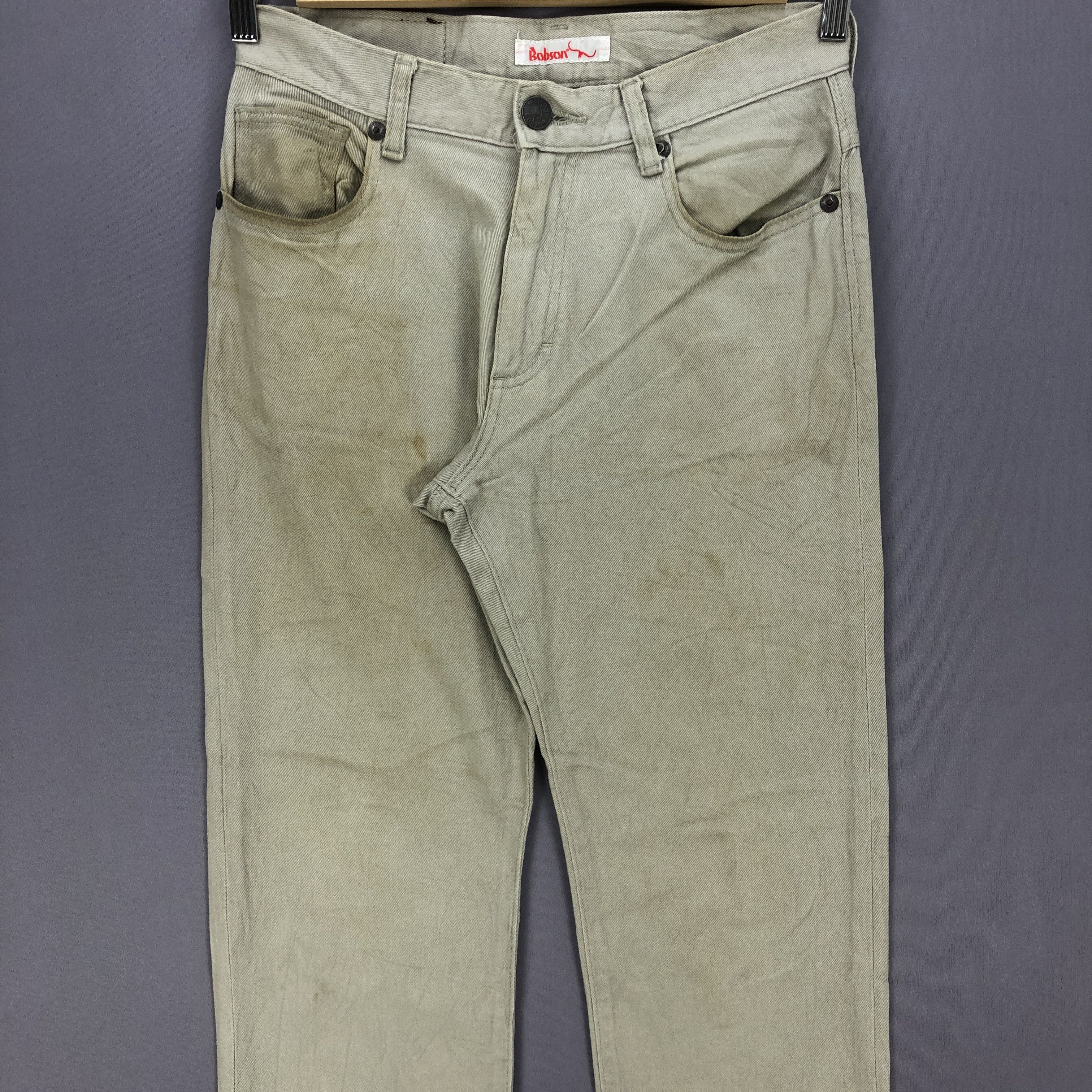 Japanese Brand Vintage Bobson Dirty Wash Jeans Beige Rusty Denim Pants Size US 30 / EU 46 - 3 Thumbnail