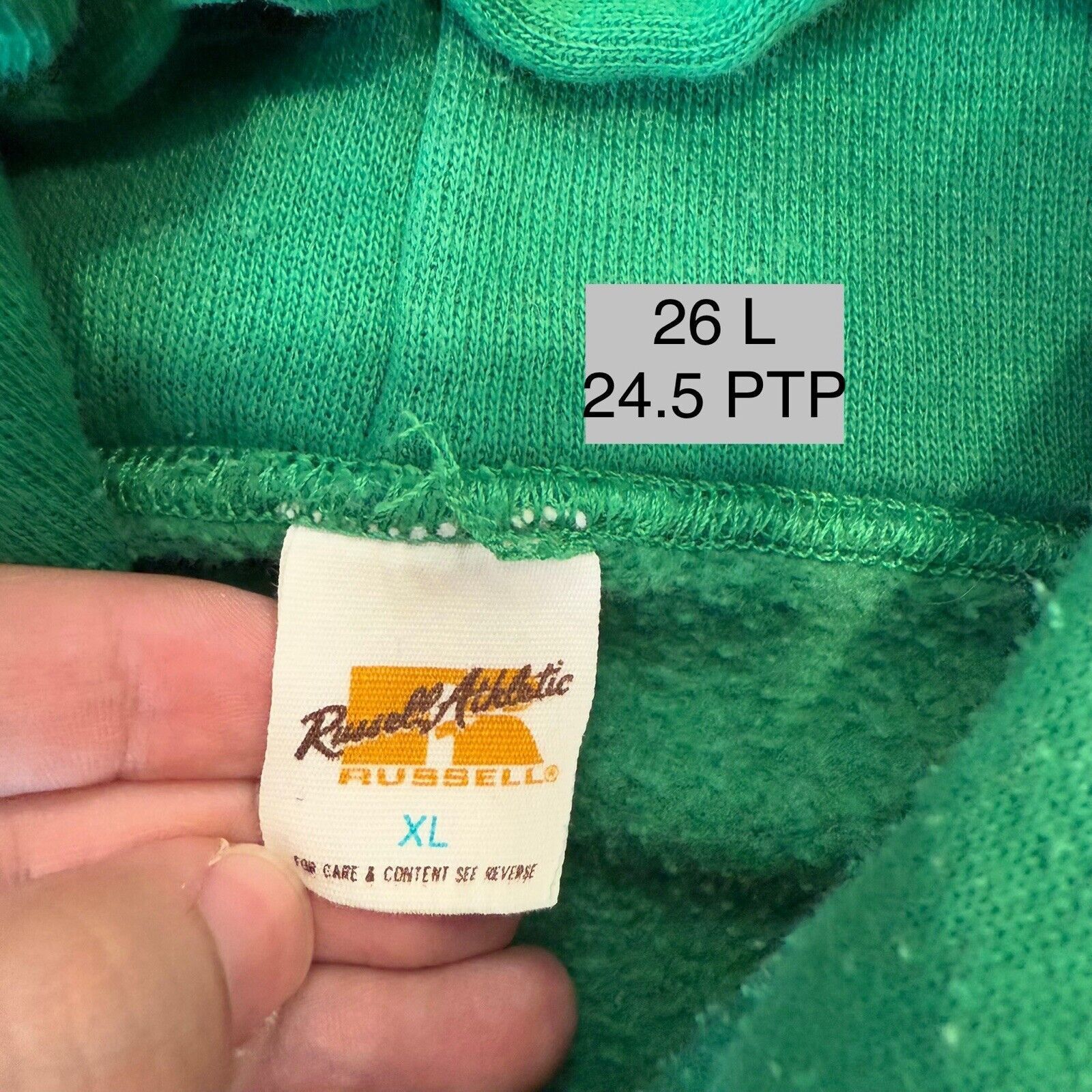 Russell Athletic × Vintage Vintage Russell Athletic Hoodie XL Green 70s Made in USA Size US XL / EU 56 / 4 - 6 Thumbnail