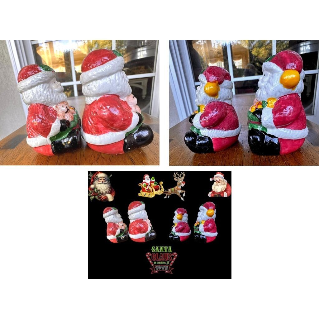 Handmade × Vintage Santa Claus Salt Pepper Shakers Christmas Bear New in Box Vi Size ONE SIZE - 6 Thumbnail
