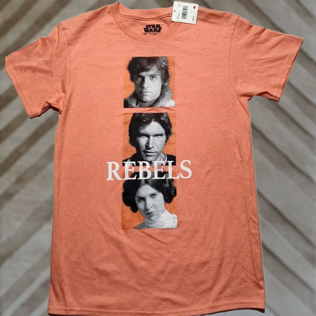 Mad Engine STAR WARS REBELS T-Shirt Men Small Luke Skywalker + Han Solo + Princess Leia NEWColor OrangeLogo100% Cotton Size US S / EU 44-46 / 1 - 1 Thumbnail