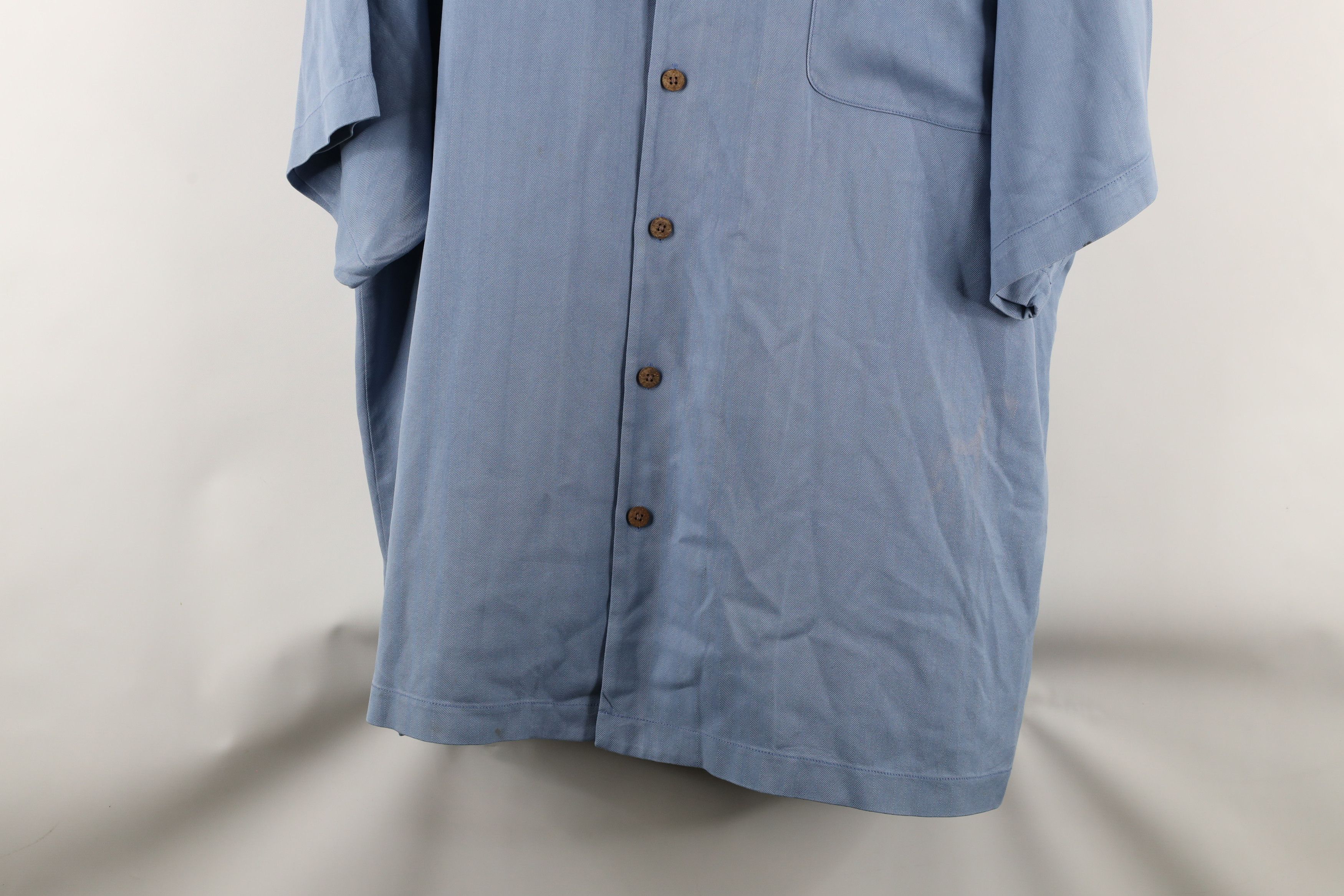 Tommy Bahama × Vintage Vintage 90s Tommy Bahama Herringbone Looped Collar Shirt Size US XXL / EU 58 / 5 - 3 Thumbnail