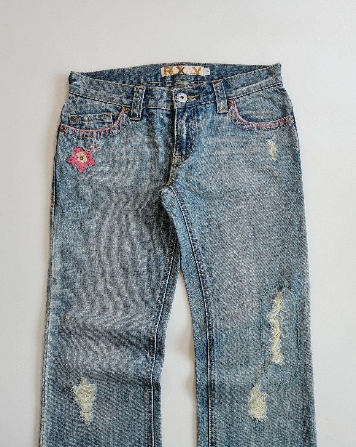 Vintage Roxy Cloudbreak Bootcut Embroidery Flowers Jeans Size 30" / US 8 / IT 44 - 6 Thumbnail