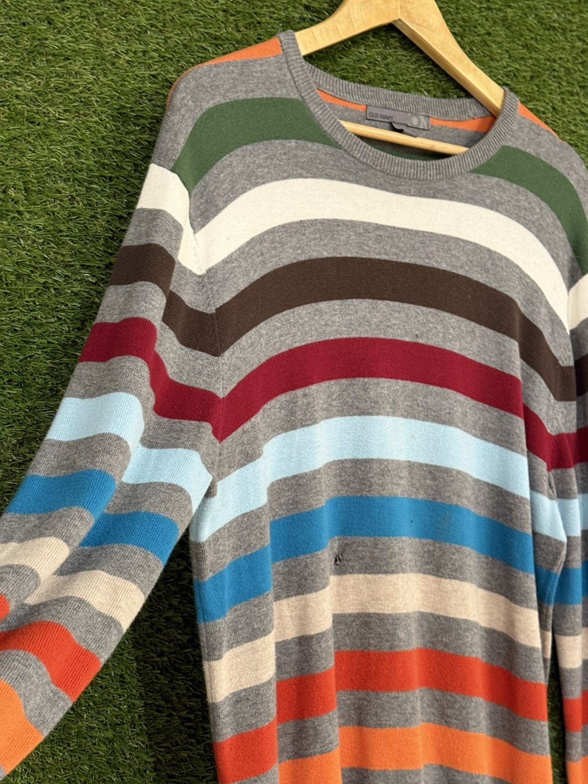 Old Navy Vintage Y2K Old Navy Silver Tag Striped Knit Sweater Large Size US L / EU 52-54 / 3 - 3 Thumbnail