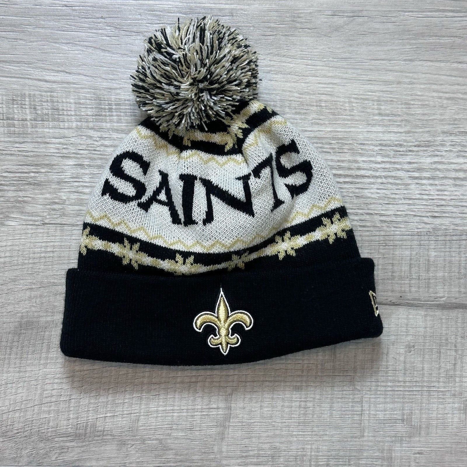 New Era New Era Black Gold NEW ORLEANS Saints NOLA NFL Pom Beanie Size ONE SIZE - 1 Thumbnail