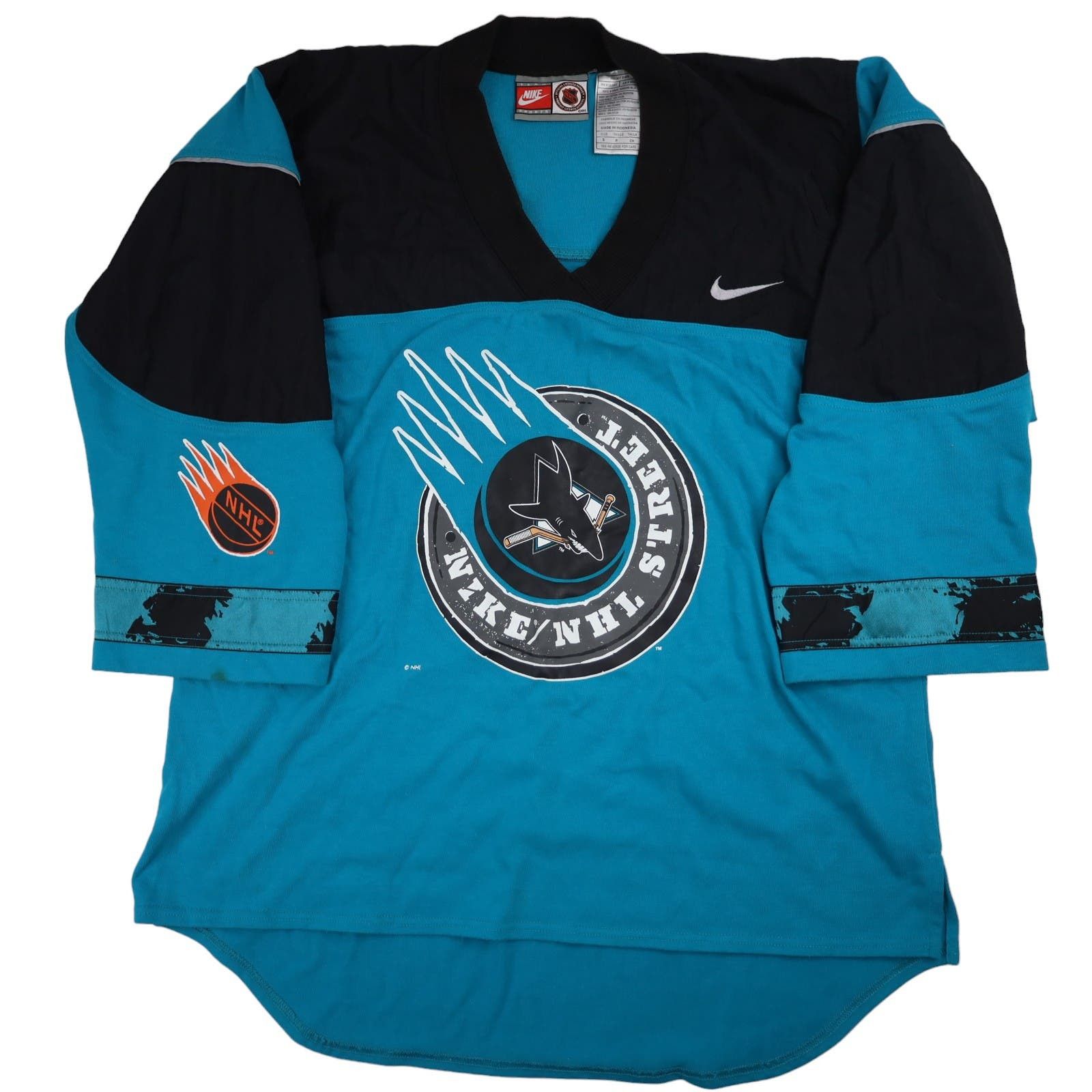 Image of Nhl x Nike Vintage Nike San Jose Sharks Hockey Jersey in Blue, Men's (Size Small)