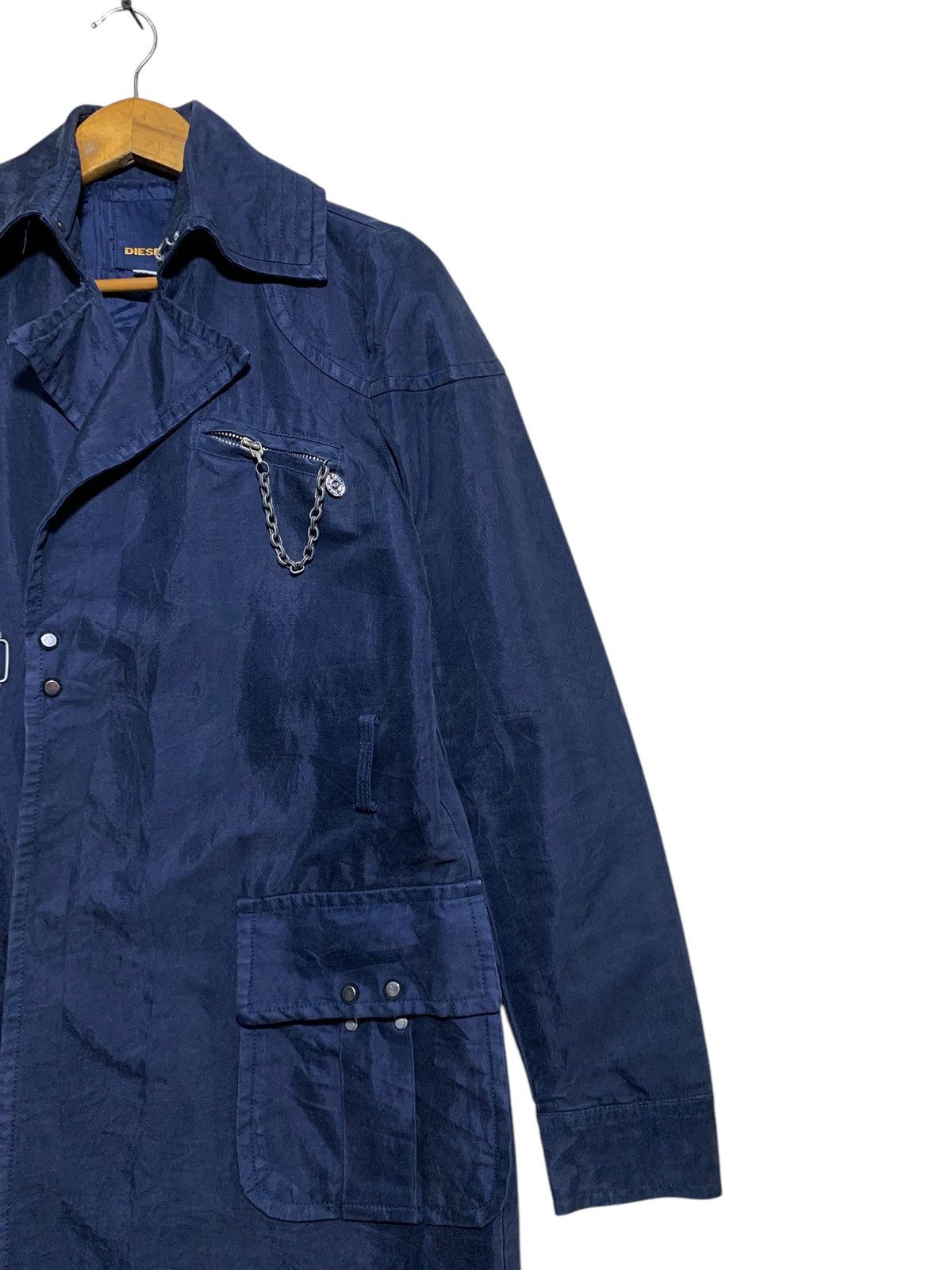 Diesel 🔥DIESEL TRENCH COATS NAVY Size US XS / EU 42 / 0 - 4 Thumbnail