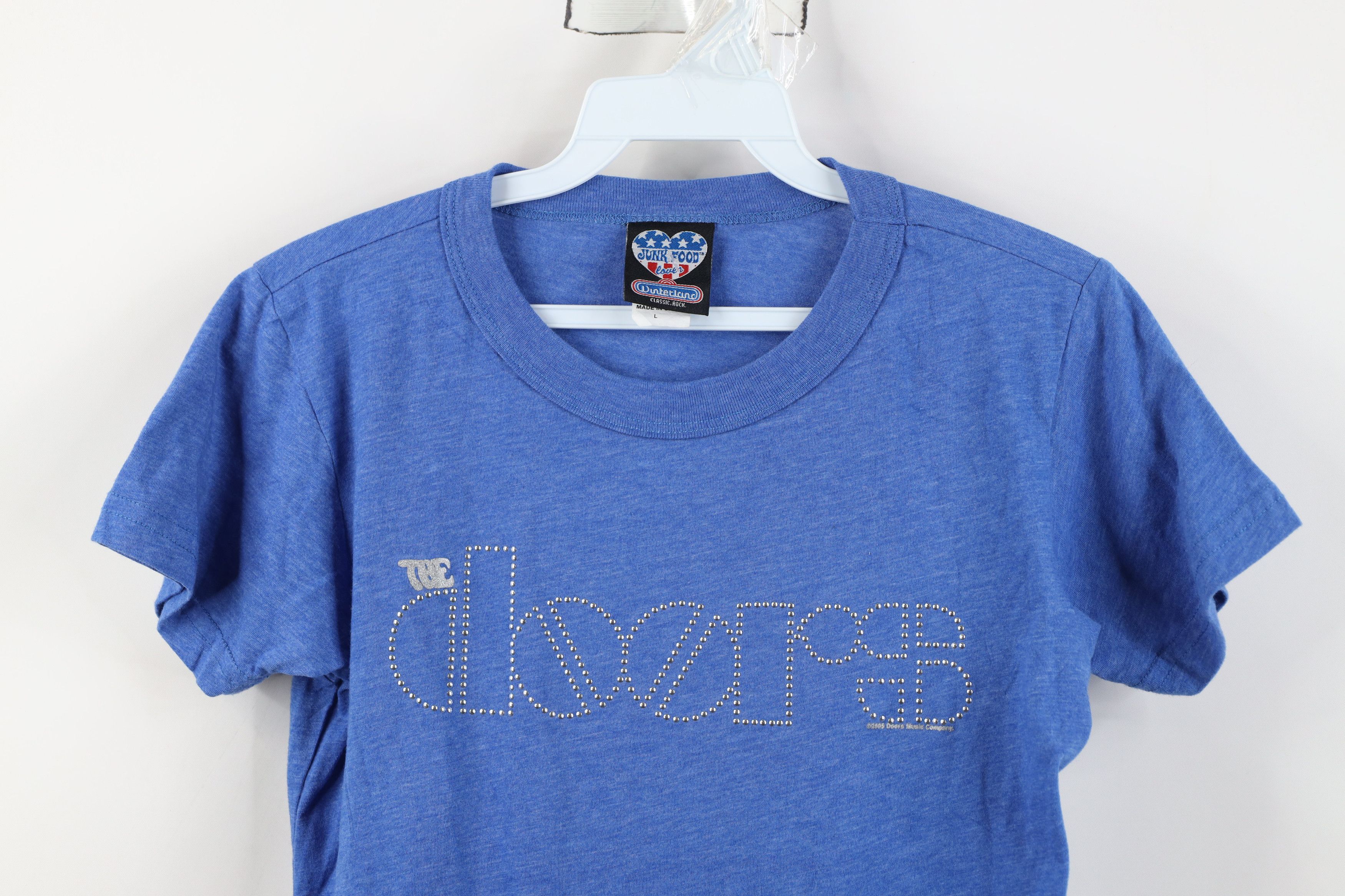 Vintage Vintage Y2K 2005 The Doors Band Cropped T-Shirt Blue USA Size L / US 10 / IT 46 - 2 Thumbnail