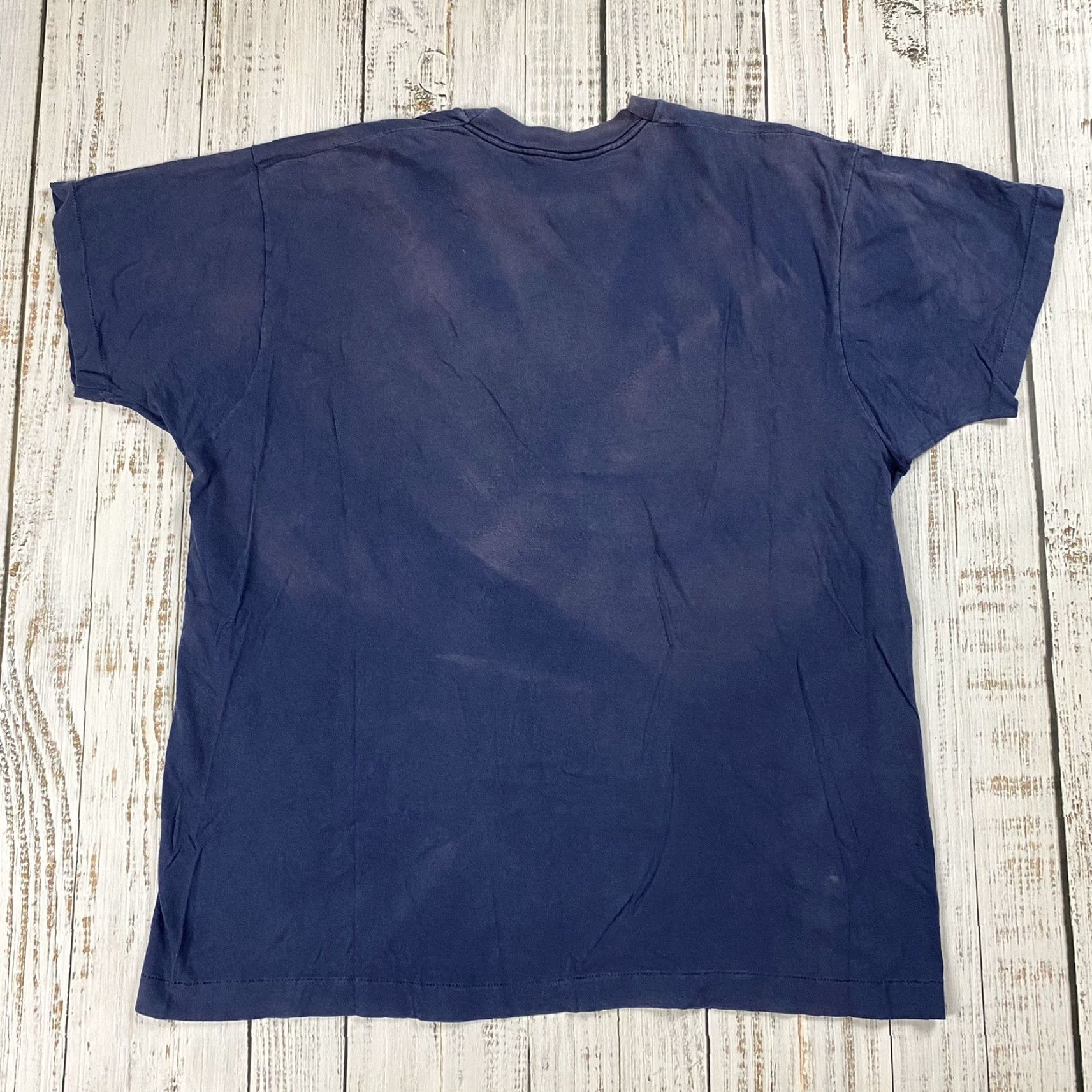 Fruit Of The Loom VINTAGE 1980s Fruit of the Loom Pocket T-Shirt Men’s XXXL Short Sleeve Navy Blue Cotton Blend Fade distressed Beach Sportswear Size US XXL / EU 58 / 5 - 6 Thumbnail