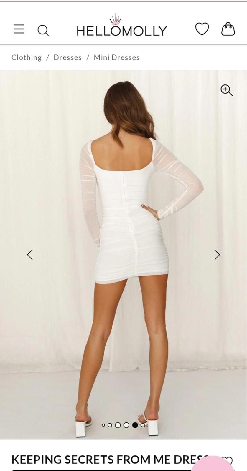 Designer Nwt Hello Molly Keeping Secrets From Me Dress in White H128 Size L / US 10 / IT 46 - 2 Thumbnail