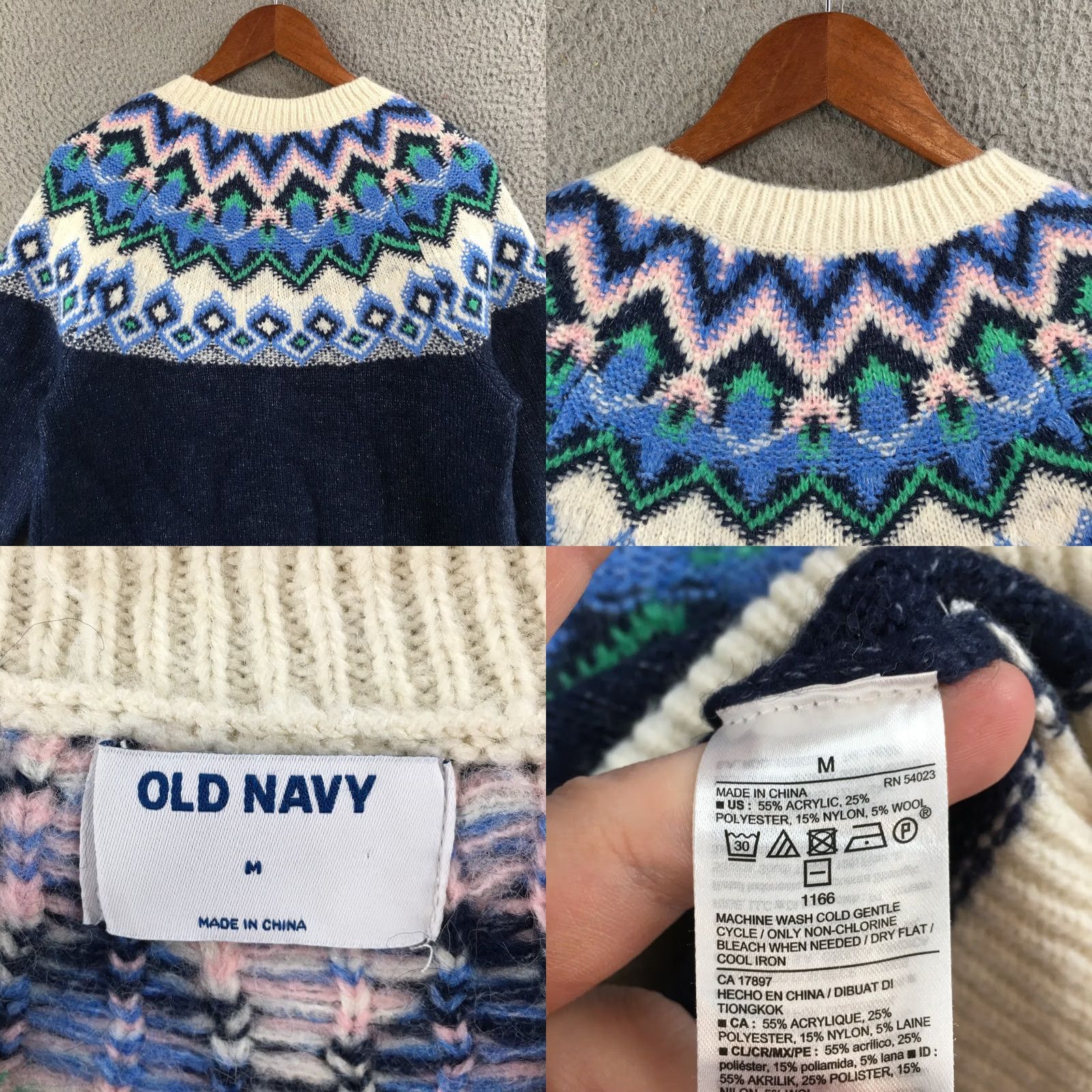 Old Navy Old Navy Multicolor Fair Isle Sweater Mens M Knitted Crew Neck Pullover Casual Size US M / EU 48-50 / 2 - 8 Thumbnail