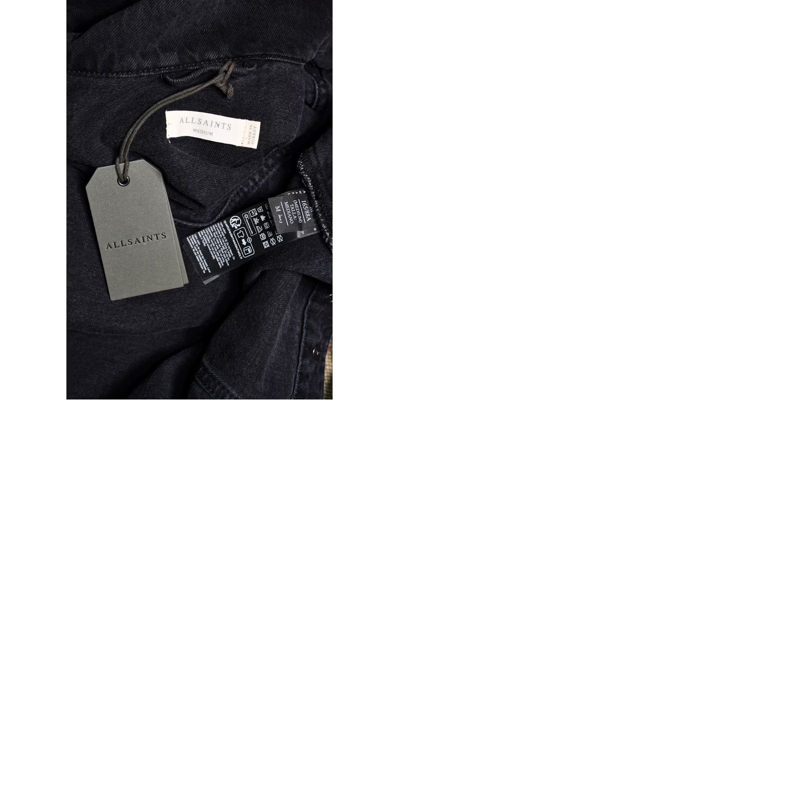 Allsaints All Saints Avets Trucker Jacket Mens M Black Denim 100% Cotton Solid Regular Size M Jacket Mens Black 2000s Fashion Fits Size US M / EU 48-50 / 2 - 9 Thumbnail