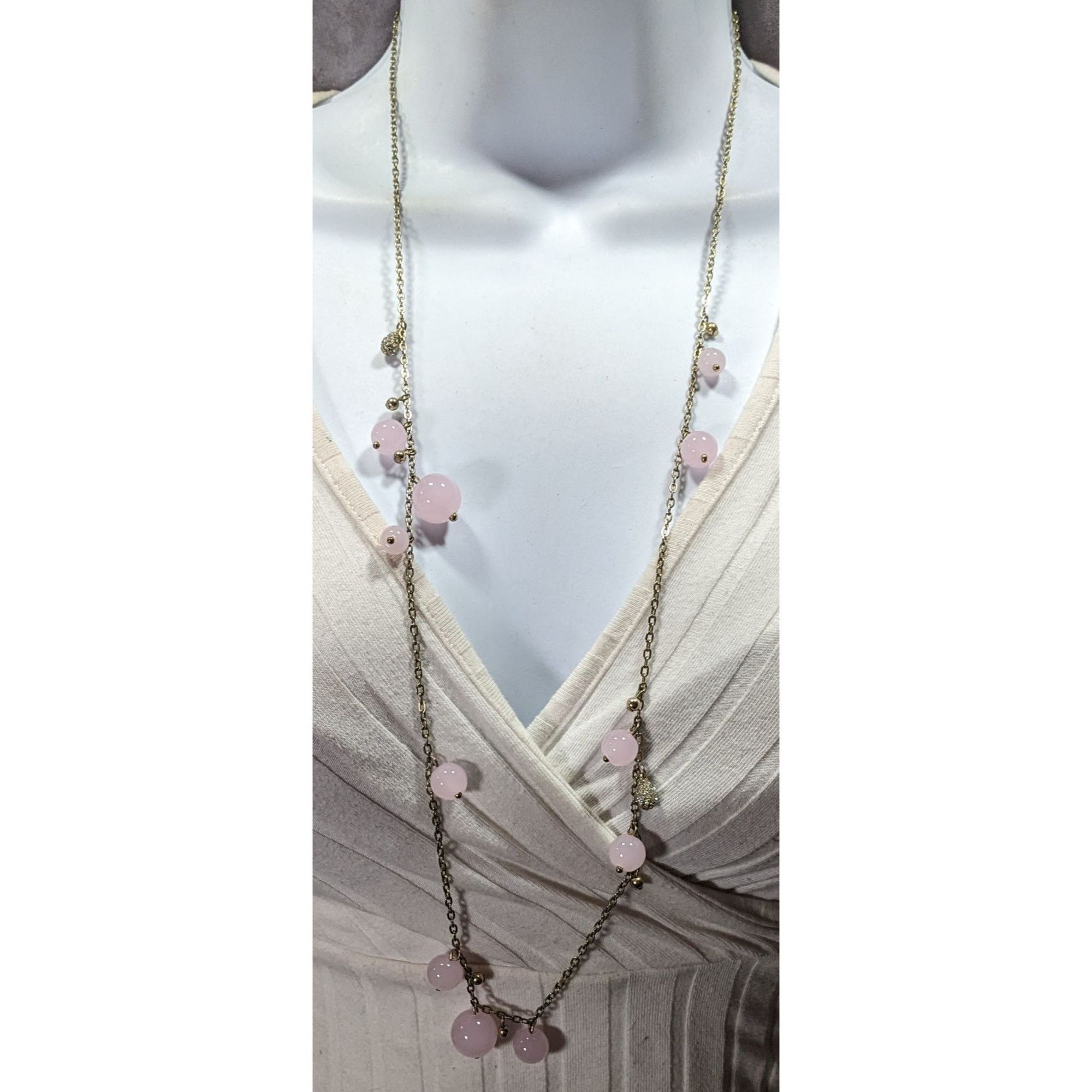 J.Crew J.Crew Coquette Preppy Rose Quartz And Rhinestone Charm Neck Size ONE SIZE - 2 Thumbnail