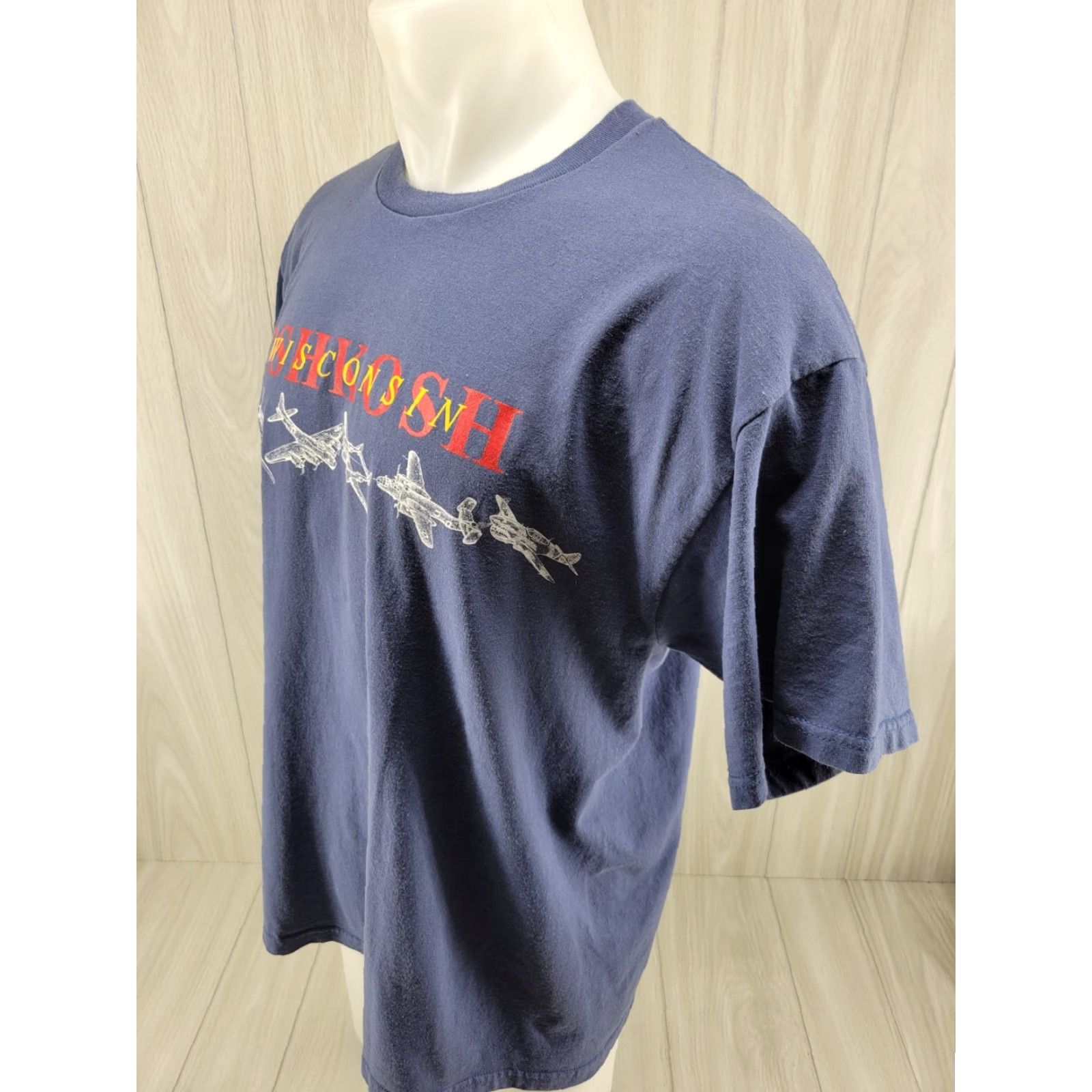 Vintage VINTAGE OshKosh Wisconsin Airplane T-Shirt XL Blue Mens Size US XL / EU 56 / 4 - 4 Thumbnail
