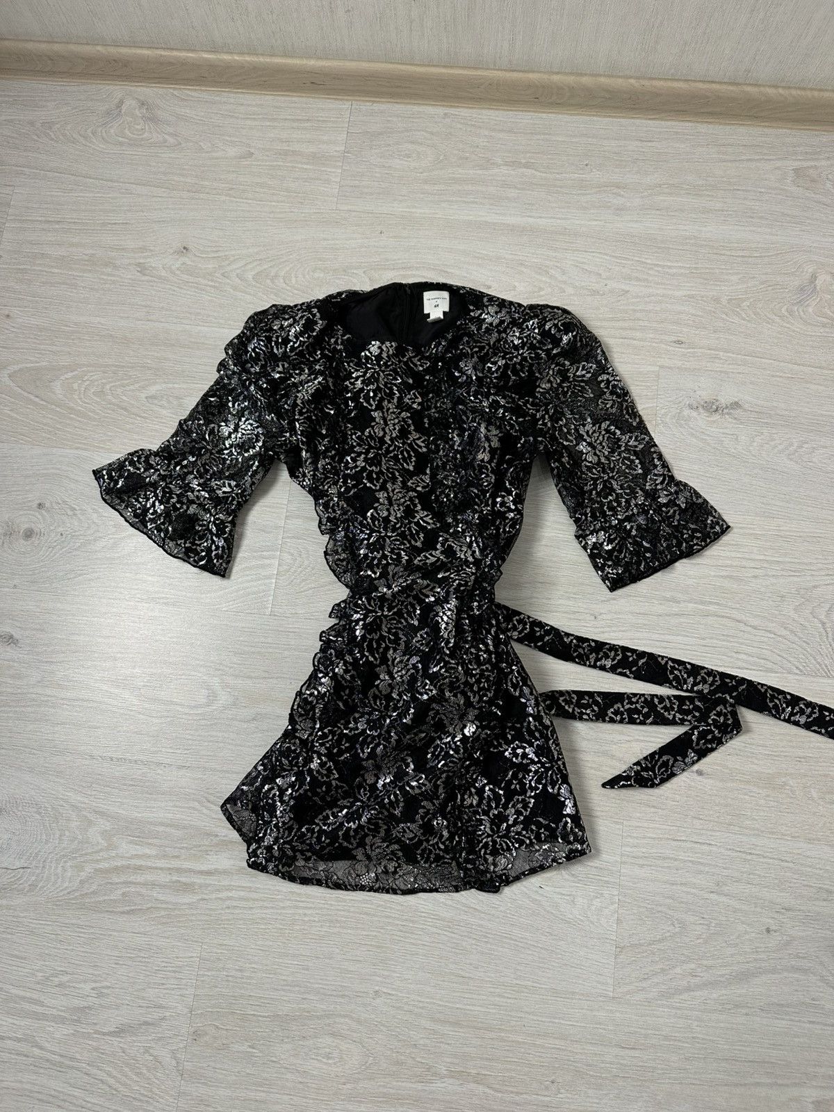 H&M The Vampire's Wife x H&M Metallic Black Lace Mini Dress Size XL / US 12-14 / IT 48-50 - 1 Thumbnail