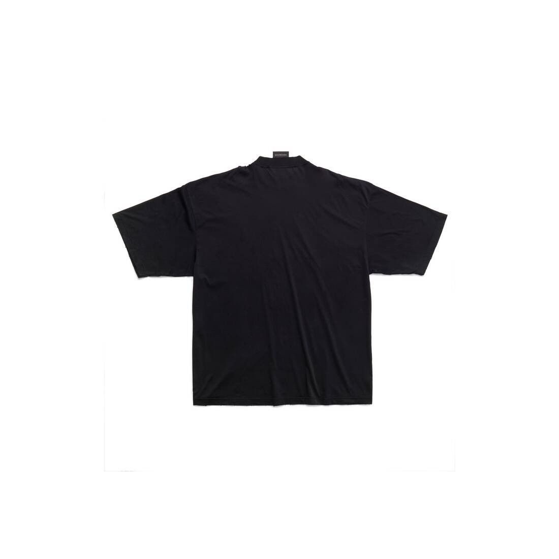 Balenciaga o1la1rc1a0325 Styling Hotline T-Shirt Large Fit in Black Size S / US 4 / IT 40 - 2 Thumbnail