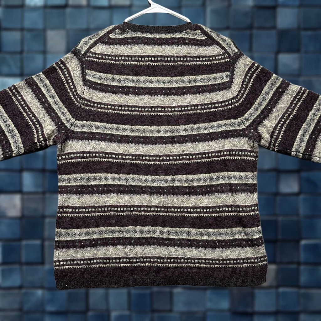Eddie Bauer Eddie Bauer Sweater Women L Beige Red Striped Wool Blend Crew Neck EUC Size L / US 10 / IT 46 - 1 Thumbnail