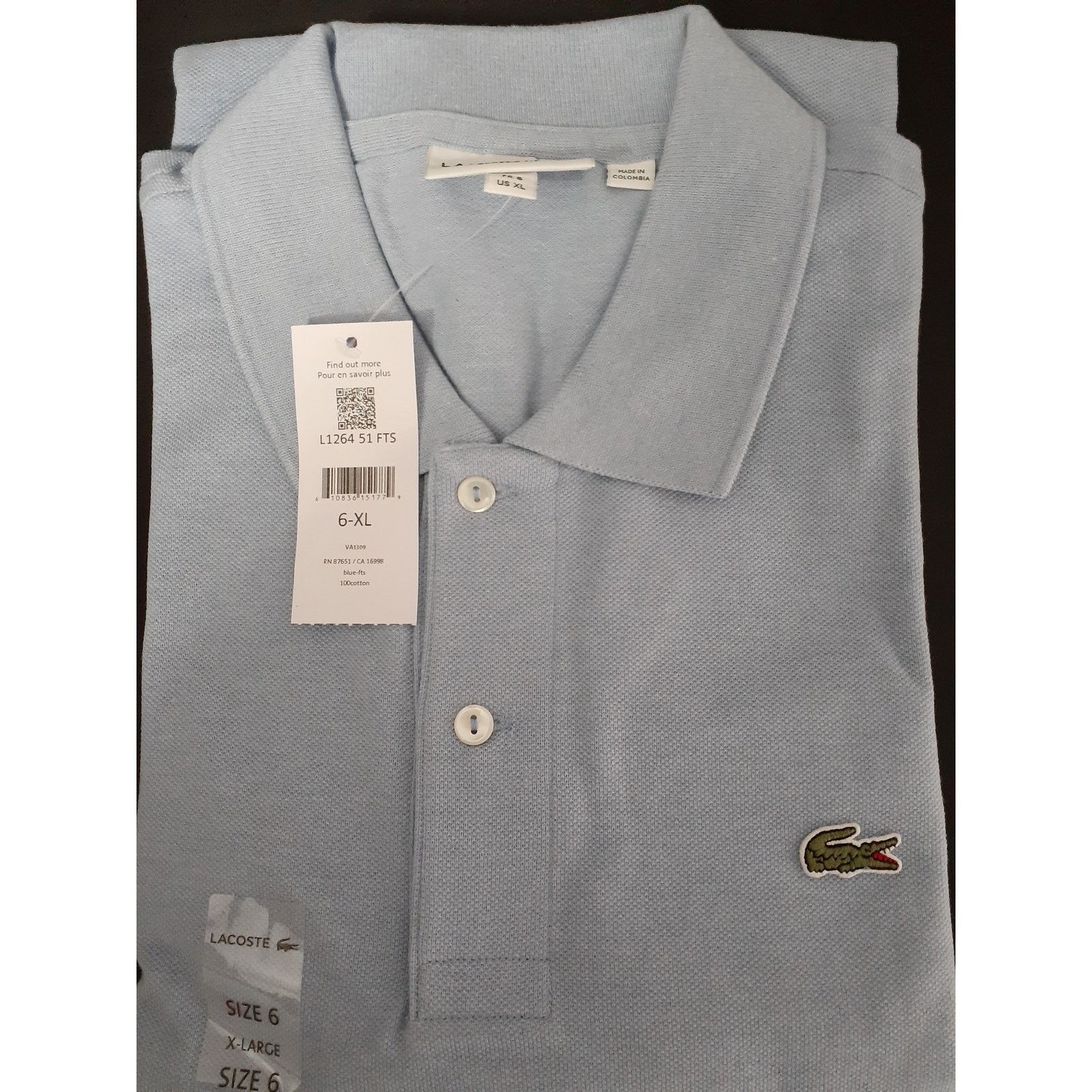 Lacoste Lacoste Mens Classic Short Sleeve Chine Pique Polo Blue XL Size US XL / EU 56 / 4 - 2 Thumbnail
