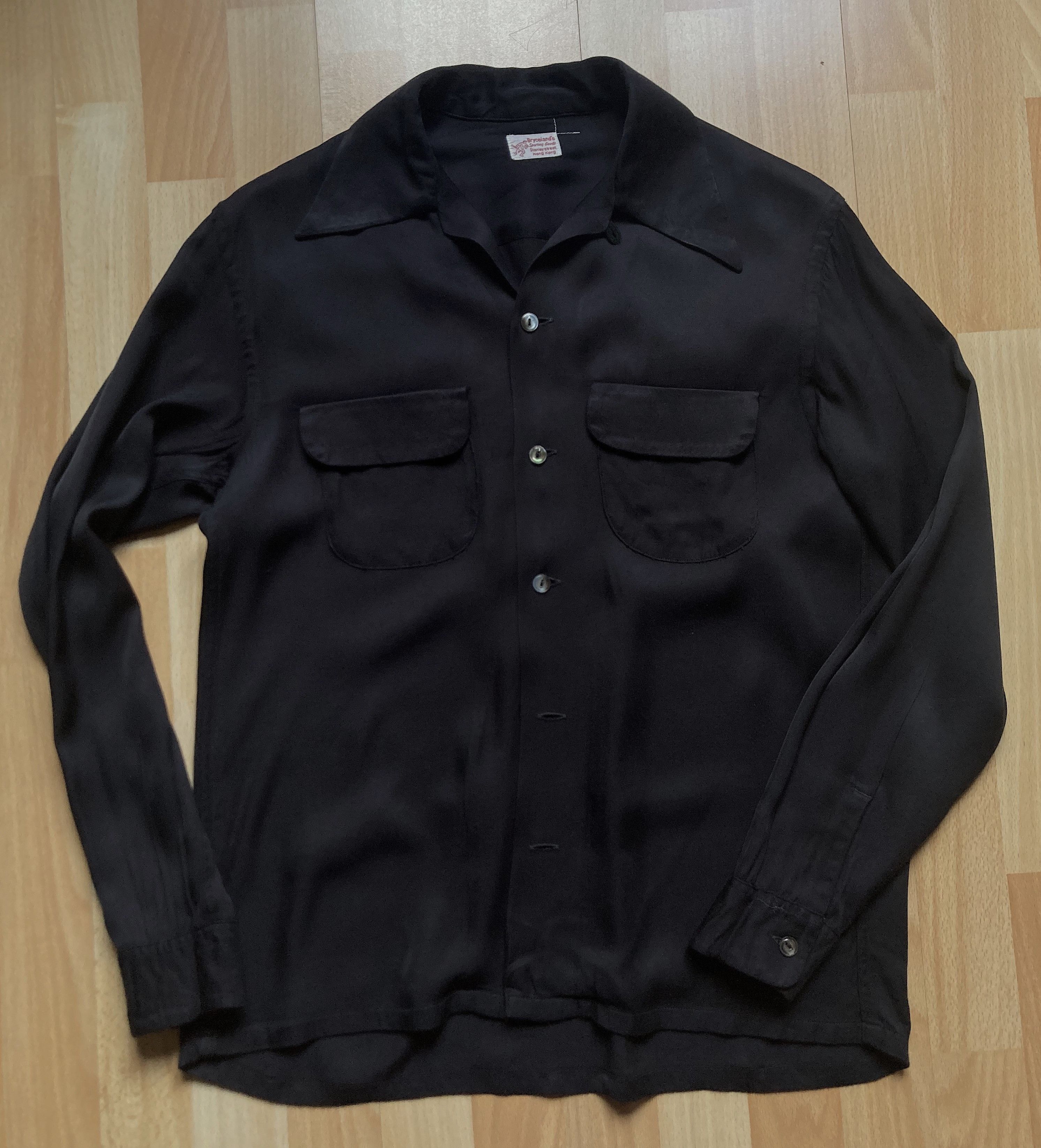 Bryceland's Rayon Shirt Black 34, Men's — image 6 of 6