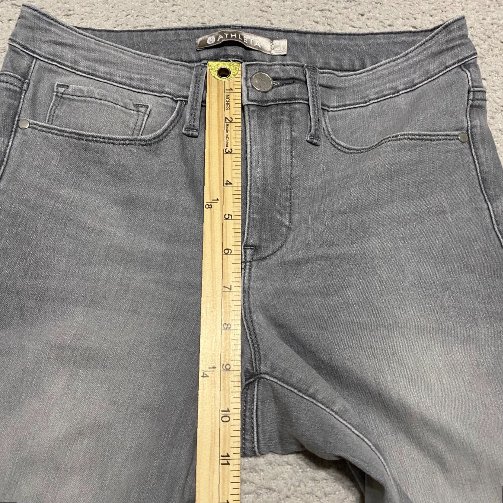 Athleta Athleta Jeans Womens Skinny Mid Rise Inseam 29" Gray Size 6 Denim Cotton Polyester Spandex Regular 28" Waist 8.5-10.5 in Size 28" / US 6 / IT 42 - 4 Thumbnail