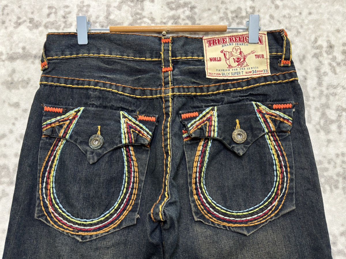 True Religion True Religion Billy Super T Rainbow Stitch Straight Leg Size US 33 - 14 Thumbnail