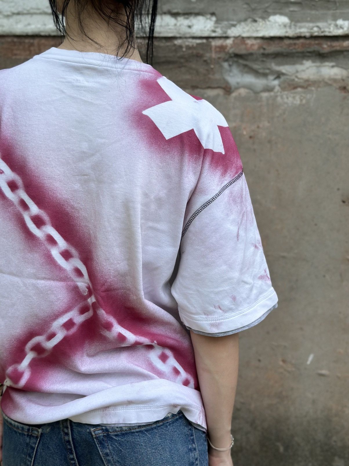 If Six Was Nine VTG Urban Spirit V Neck T-shirts Size L Custom Hand Made Y2K Size US L / EU 52-54 / 3 - 8 Thumbnail