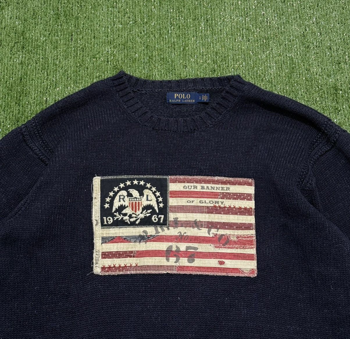 Polo Ralph Lauren Polo Ralph Lauren Navy Sweater USA Flag Rare Size US L / EU 52-54 / 3 - 2 Thumbnail