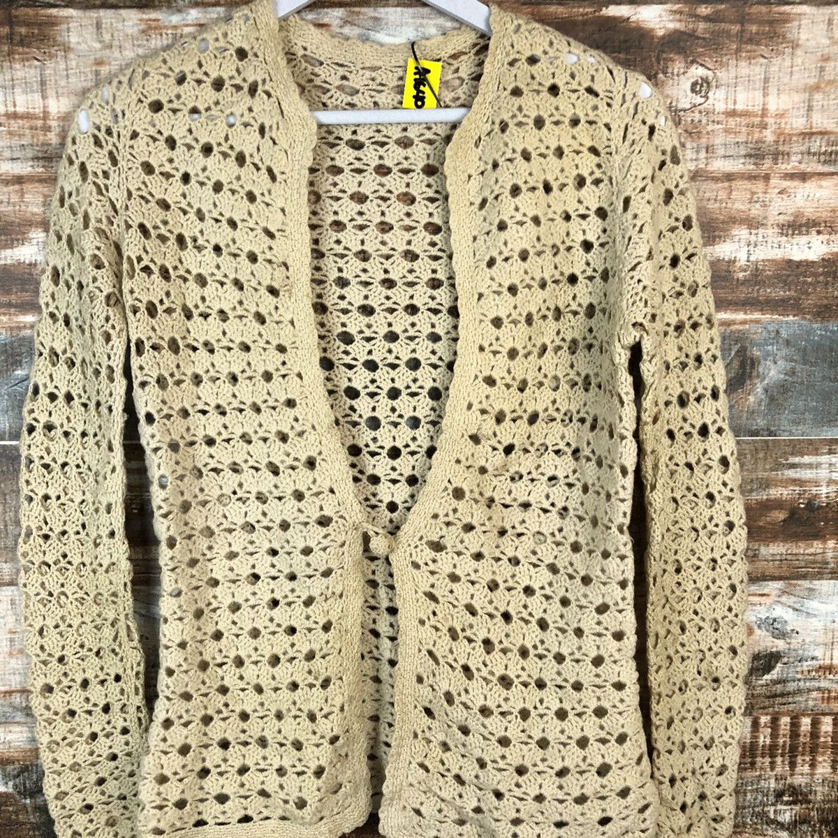 Vintage Japan vintage crochet meshnet Cardigan Knitwear #A1640 Size M / US 6-8 / IT 42-44 - 5 Thumbnail