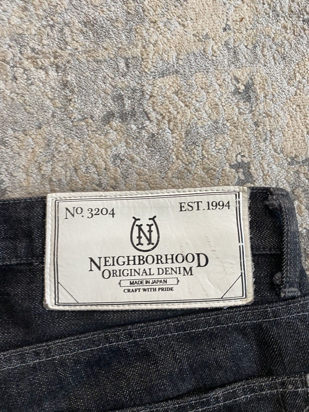 Neighborhood No.3204 Selvedge Raw Black Denim Size US 35 - 9 Thumbnail