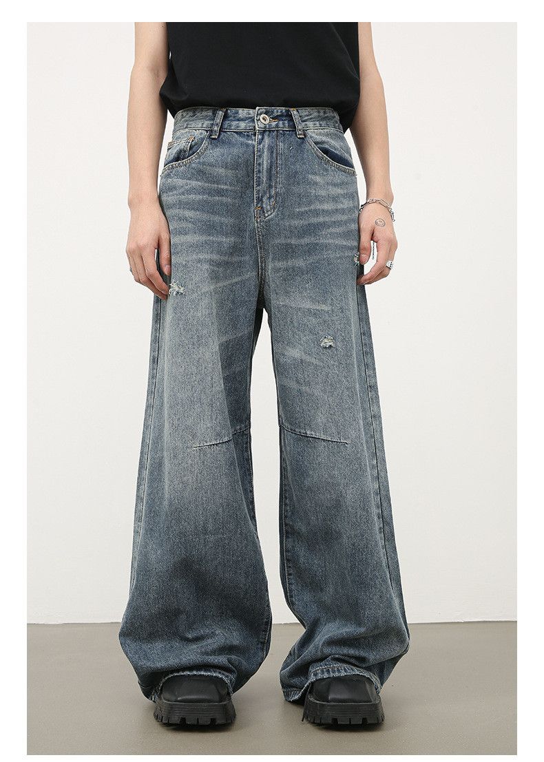 Japanese Brand × Jean Men's vintage washed distressed loose straight casual jeans Size US 32 / EU 48 - 1 Thumbnail