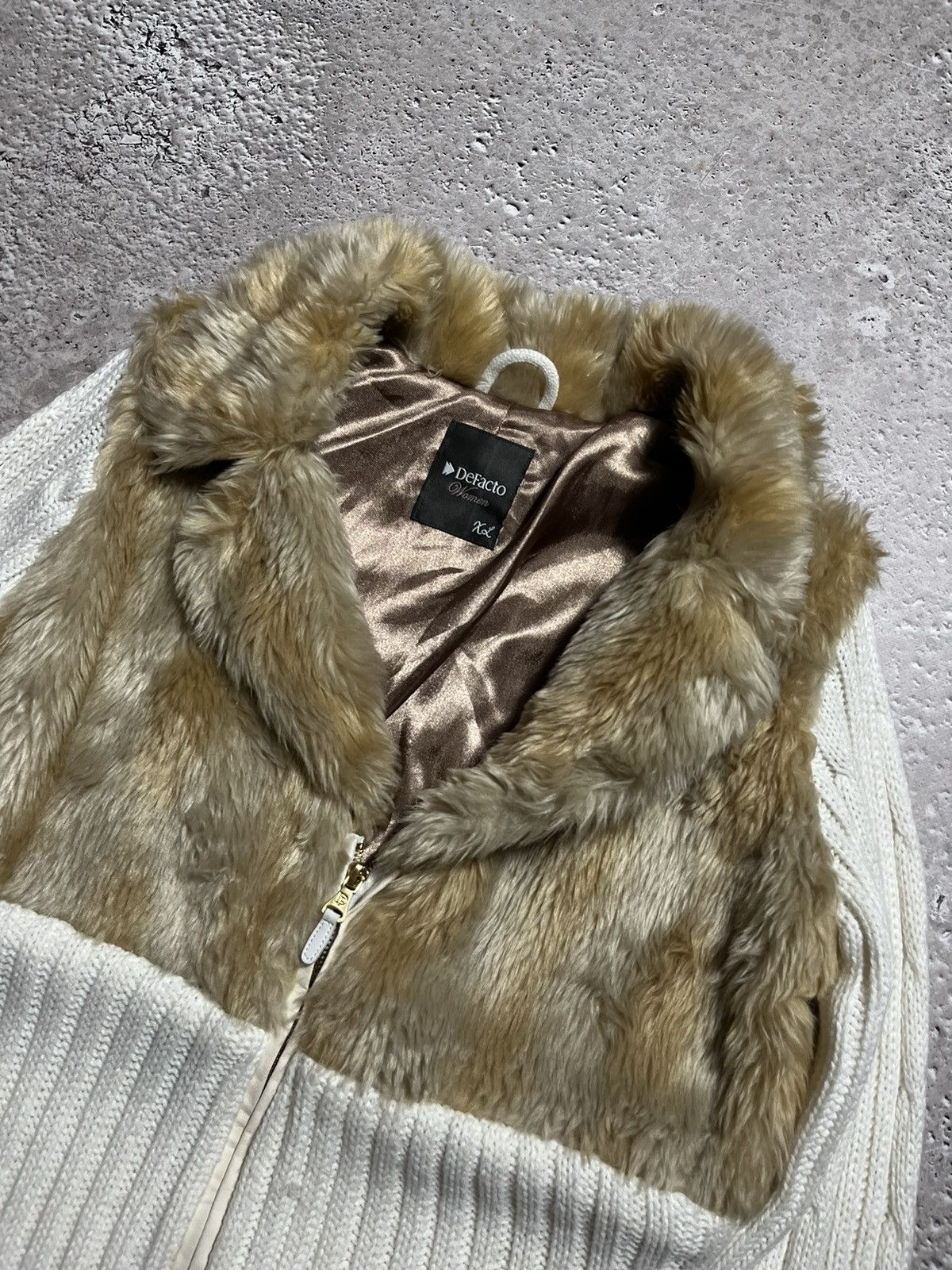 If Six Was Nine × Japanese Brand Y2K Japanese Style Fur Zip Jacket Knit Sleeve Size XL / US 12-14 / IT 48-50 - 4 Thumbnail