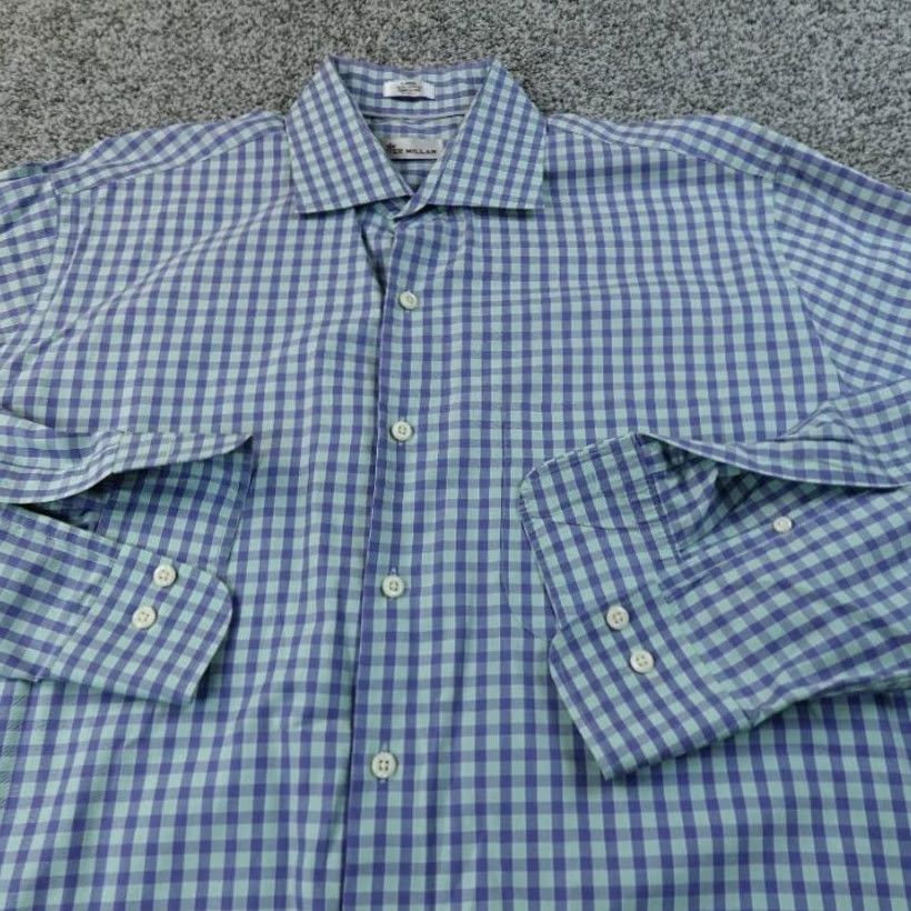 Peter Millar Peter Millar Shirt Mens L Blue Green Check Button-Up Long Sleeve Casual Preppy Size US L / EU 52-54 / 3 - 3 Thumbnail