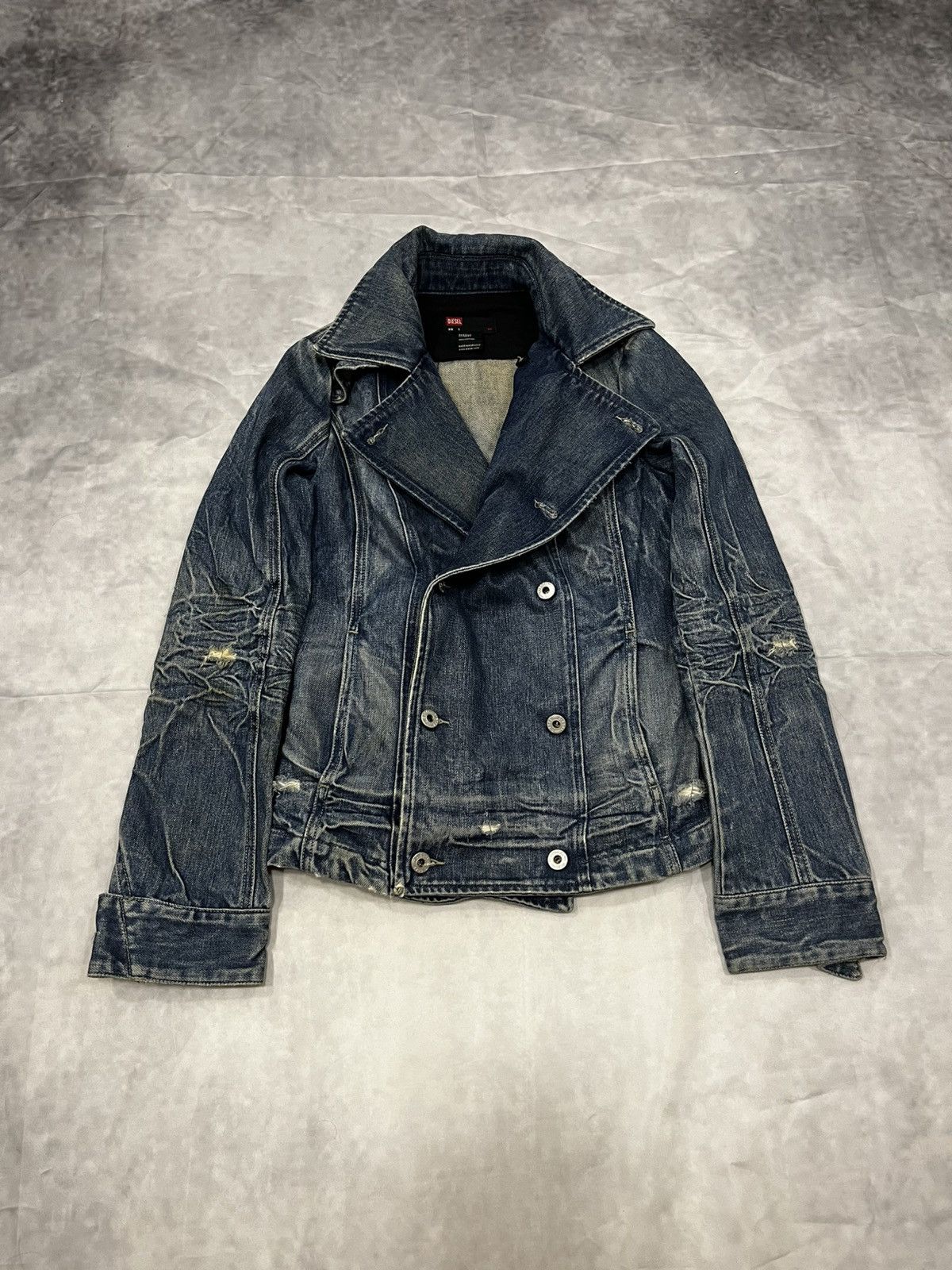 Diesel Diesel Iconic Era Double-Breasted Faded Distressed Jacket Size S / US 4 / IT 40 - 4 Thumbnail