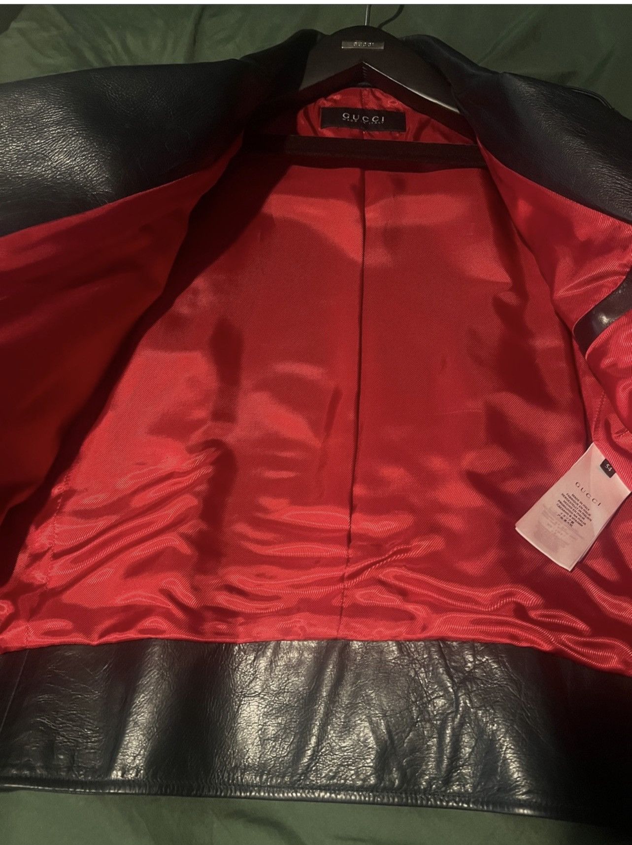 Gucci Gucci Men’s Leather Biker Jacket Size US L / EU 52-54 / 3 - 4 Thumbnail