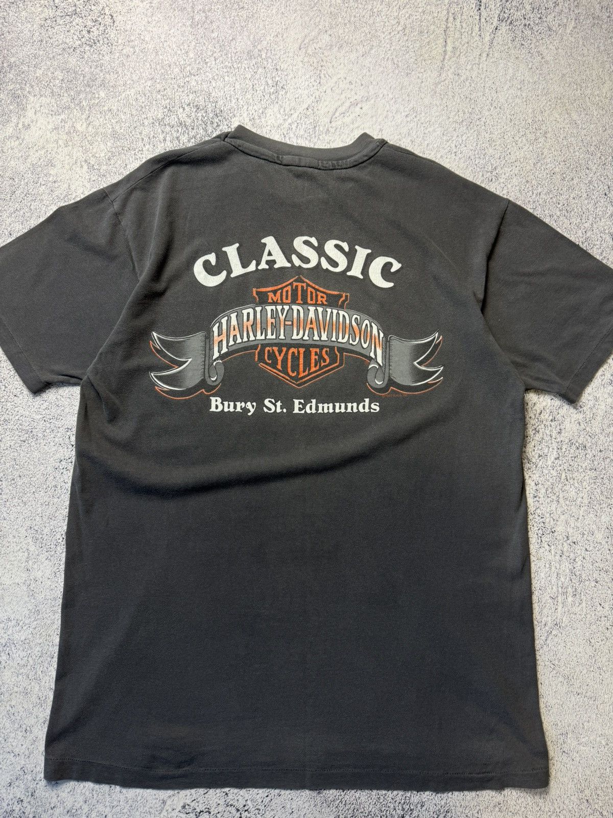 Harley Davidson Vintage Harley Davidson T Shirt 1989 USA Bury St.Edmunds Size US L / EU 52-54 / 3 - 18 Thumbnail