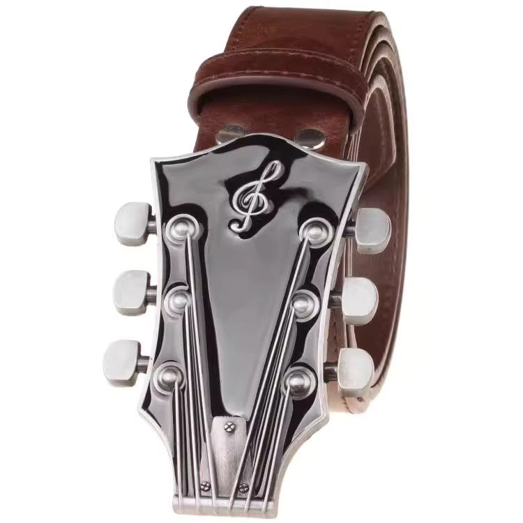 Designer Guitar Dark Vintage Belt Riveted Belts Menswear Accessories Size ONE SIZE - 3 Thumbnail