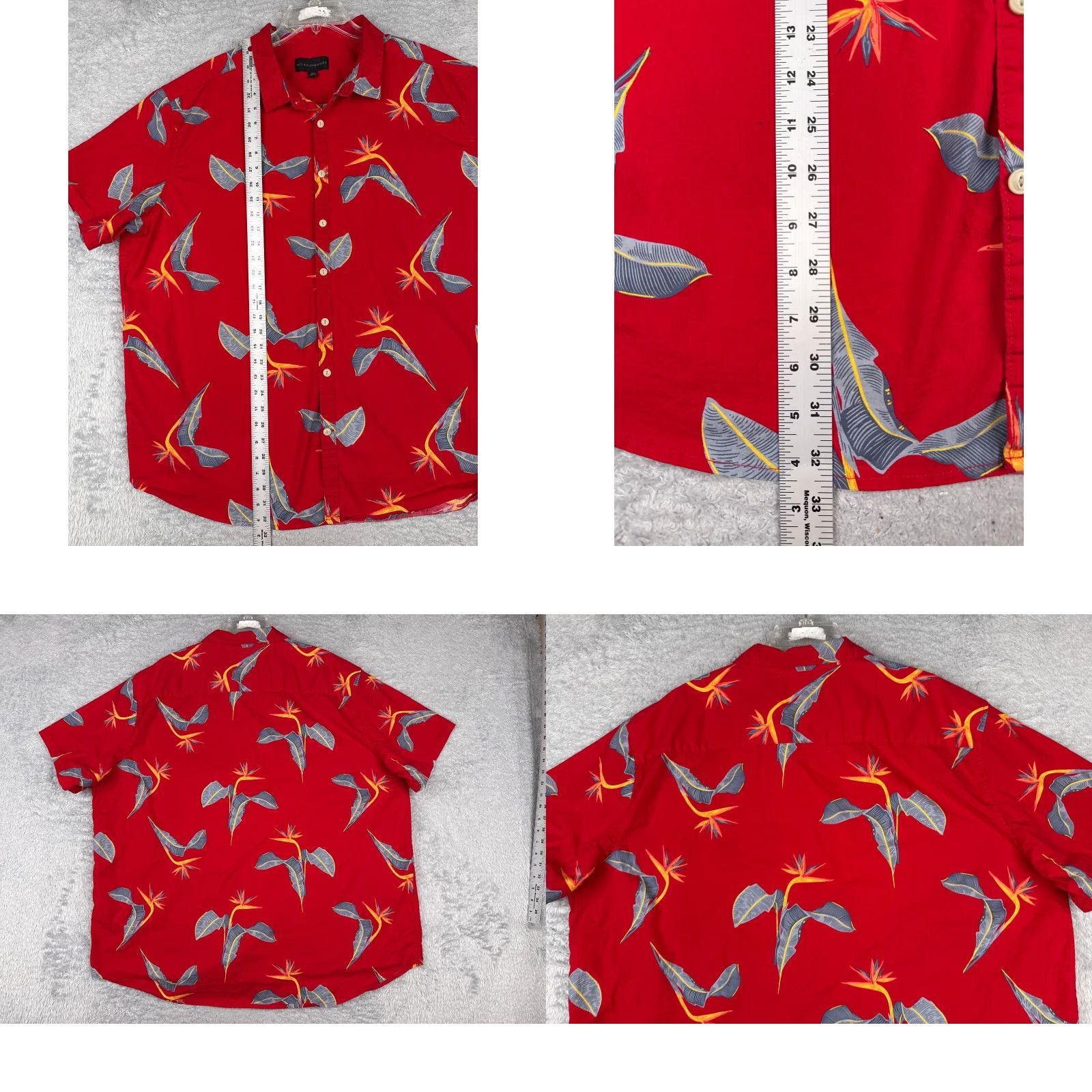 Vintage No Boundaries Shirt Mens 3XL XXXL Red Hawaiian Floral Cotton Blend Button-Up Size US XXL / EU 58 / 5 - 9 Thumbnail