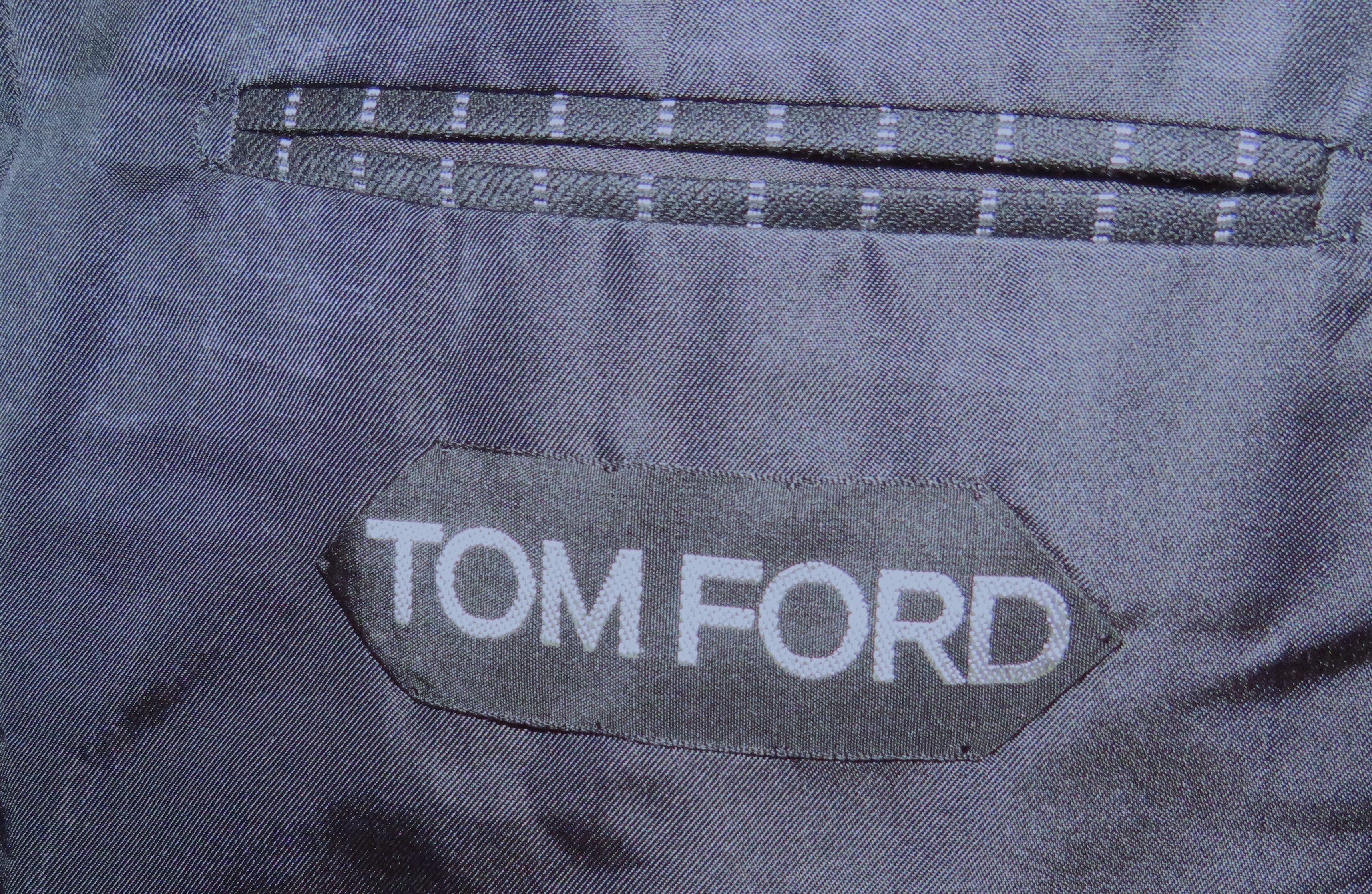 Tom Ford Base B Cashmere Blend Black Striped Three Roll Two Suit 42R Size 42R - 17 Thumbnail