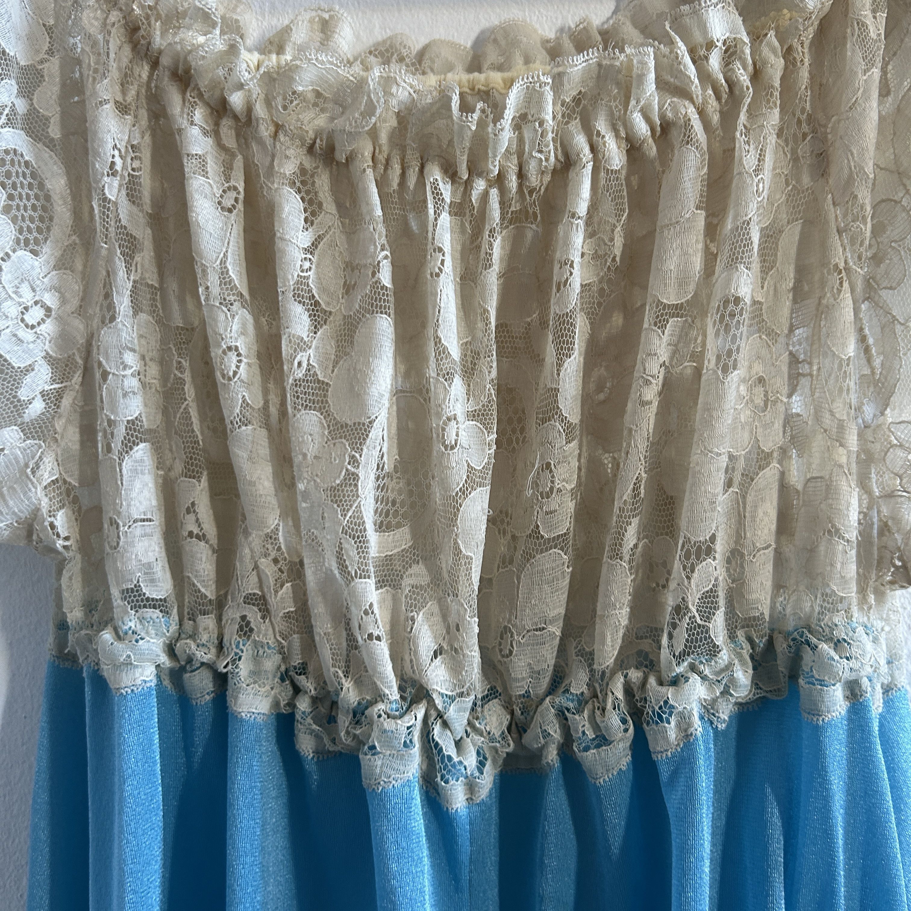Vintage Vintage 90s Blue Lace off Should Nightgown Size M / US 6-8 / IT 42-44 - 11 Thumbnail