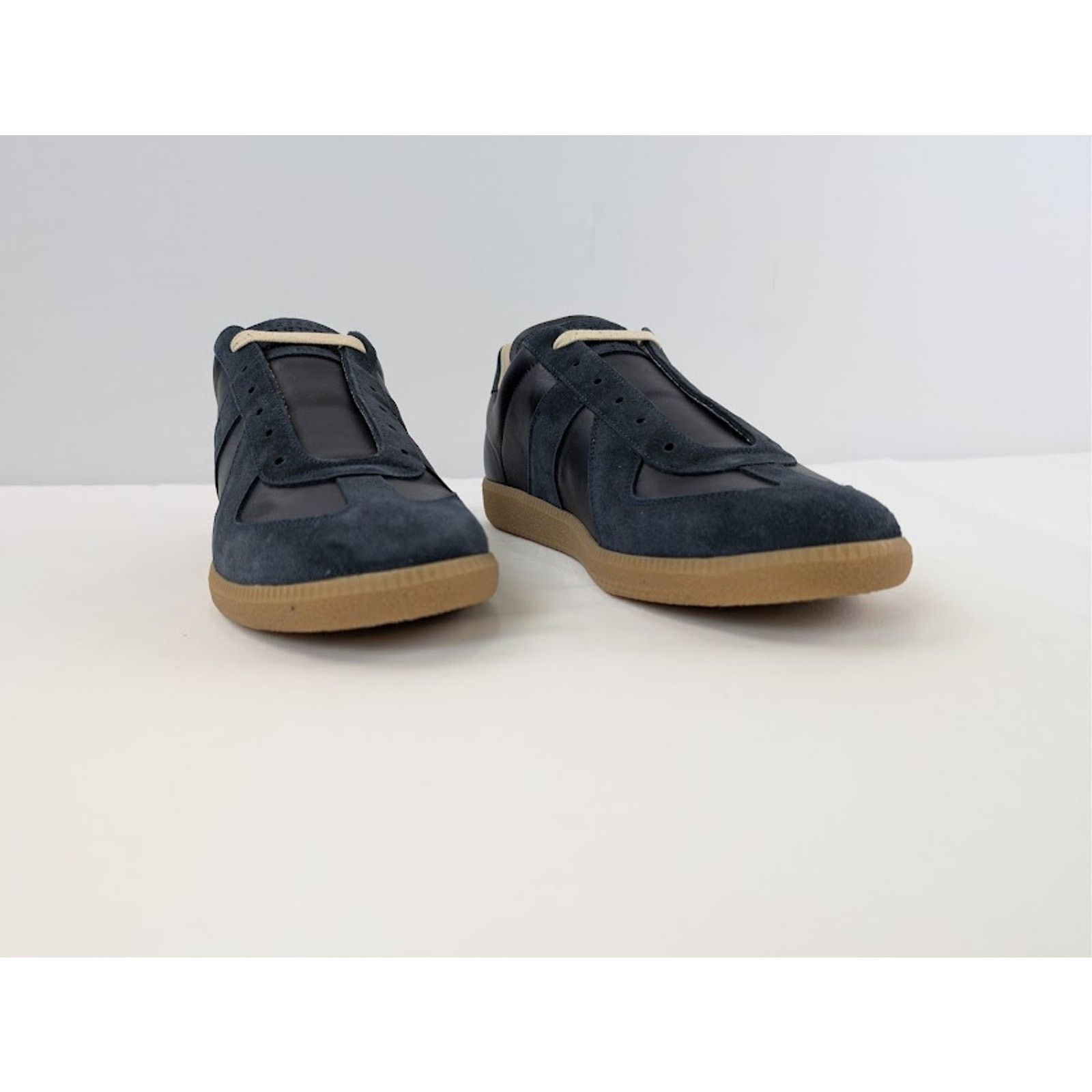 Maison Margiela o1rshd1 Q:2 / Leather-Suede Replica Sneakers Dark Navy Blue Size US 11 / EU 44 - 5 Thumbnail