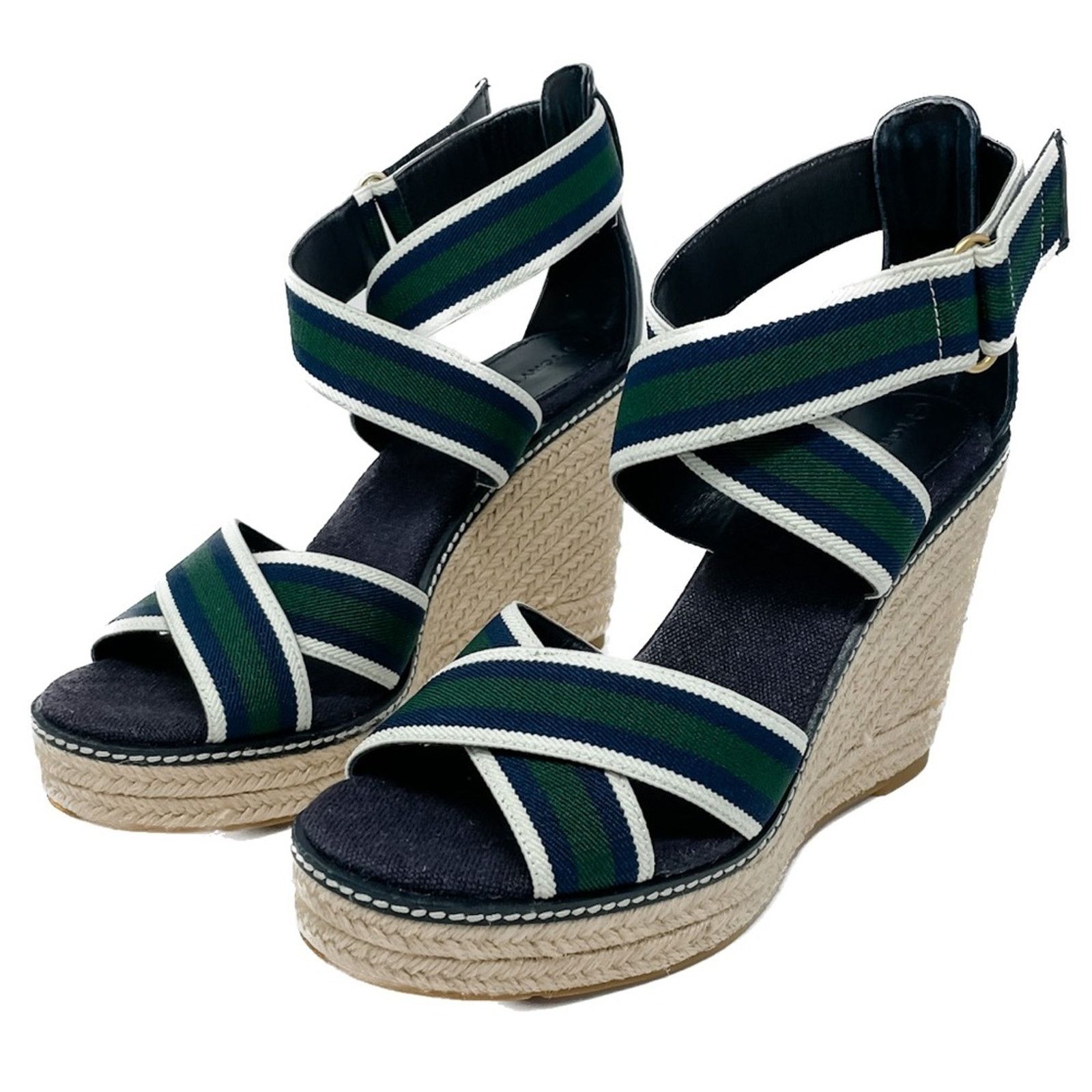Tory Burch Tory Burch Frieda Stripe Canvas Leather Espadrilles size 9.5 Size US 9.5 / IT 39.5 - 7 Thumbnail