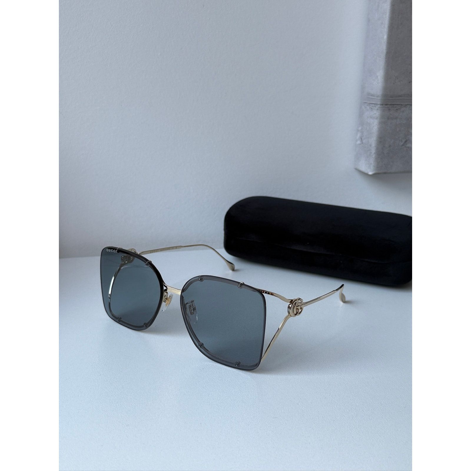 Gucci NEW Gucci GG1713SA Rimless Oversized Square Sunglasses $695 Size ONE SIZE - 2 Thumbnail