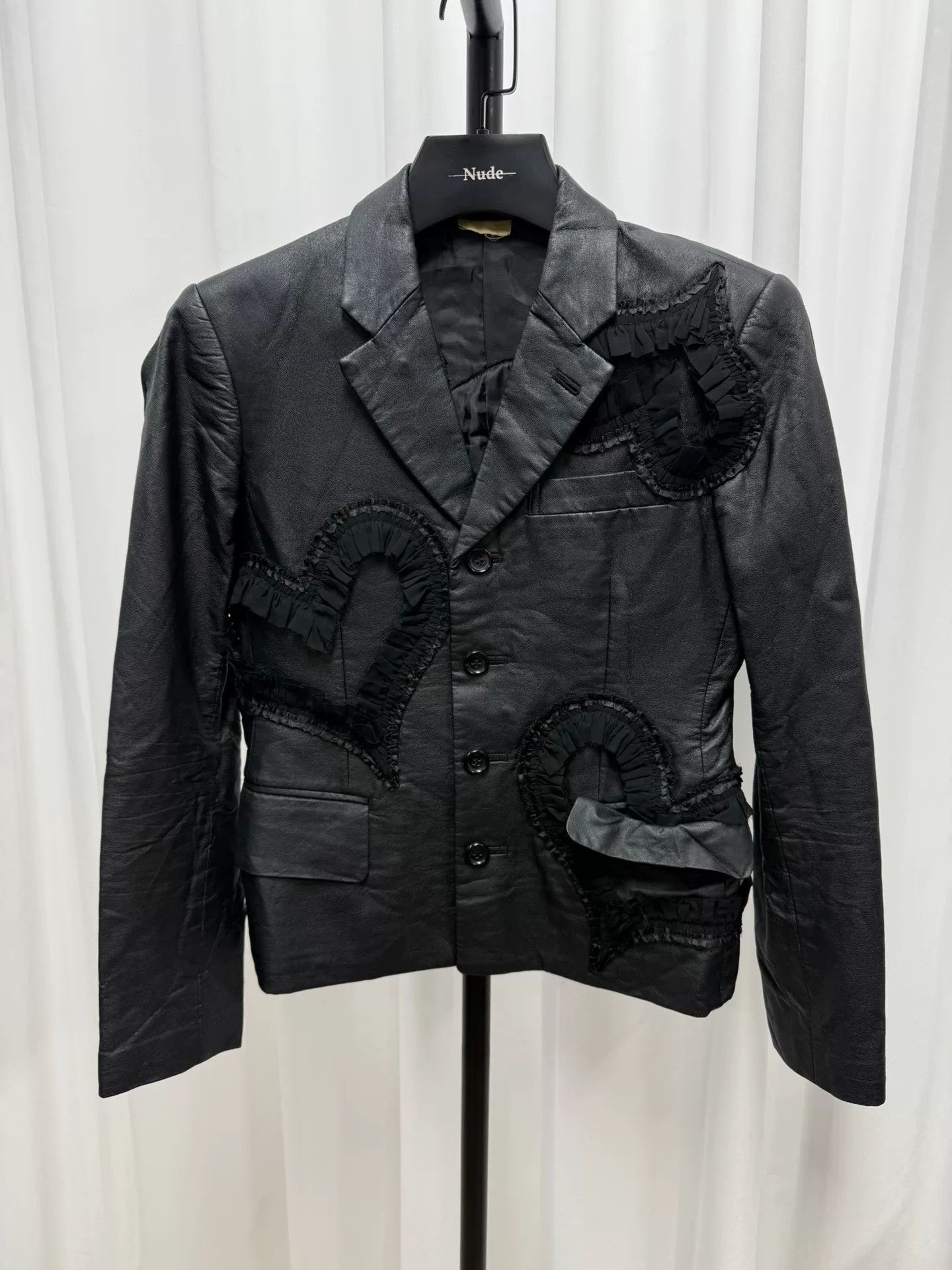 Comme des Garcons PLAY Comme des Garcons Heart Patchwork Leather Blazer XS Size XS / US 0-2 / IT 36-38 - 1 Thumbnail