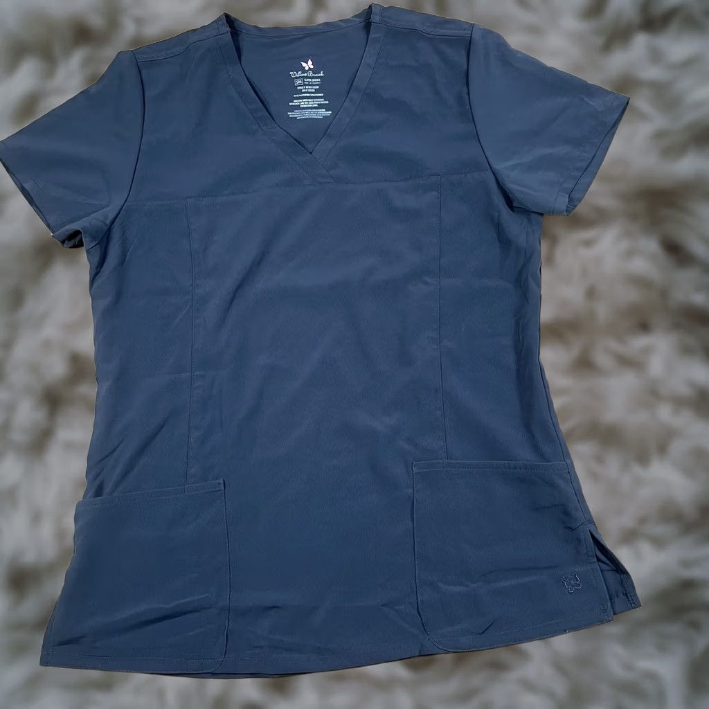 Vintage Willow Brook Nurse Scrub Top Shirt Women SM Small Medium Body Stretch NWT Gray Cotton Blend Nursing Scrub Womens Size S / US 4 / IT 40 - 1 Thumbnail