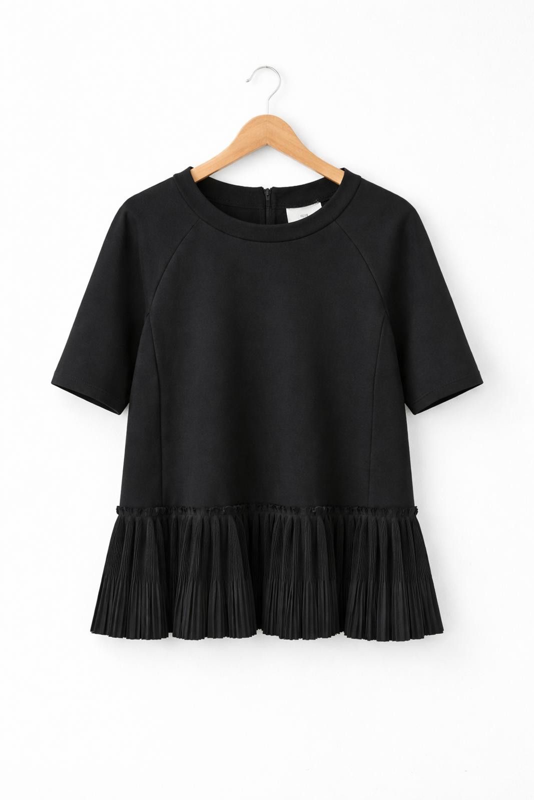 Other MEIMEIJ Black Short Sleeve Top with Pleated Hem Size S / US 4 / IT 40 - 2 Thumbnail