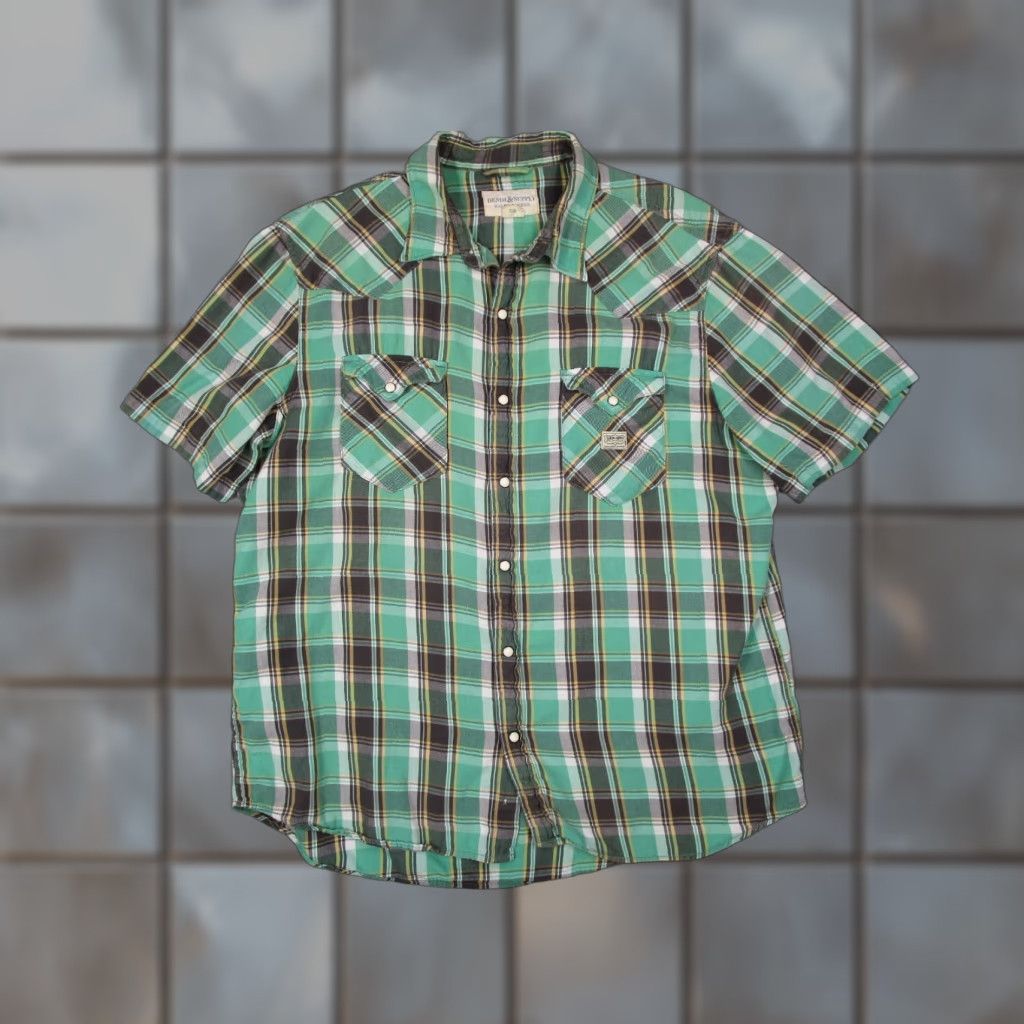 Ralph Lauren VINTAGE Ralph Lauren Denim & Supply Shirt Mens XL Green Check Short Sleeve Casual Heritage Western Size US XL / EU 56 / 4 - 1 Thumbnail