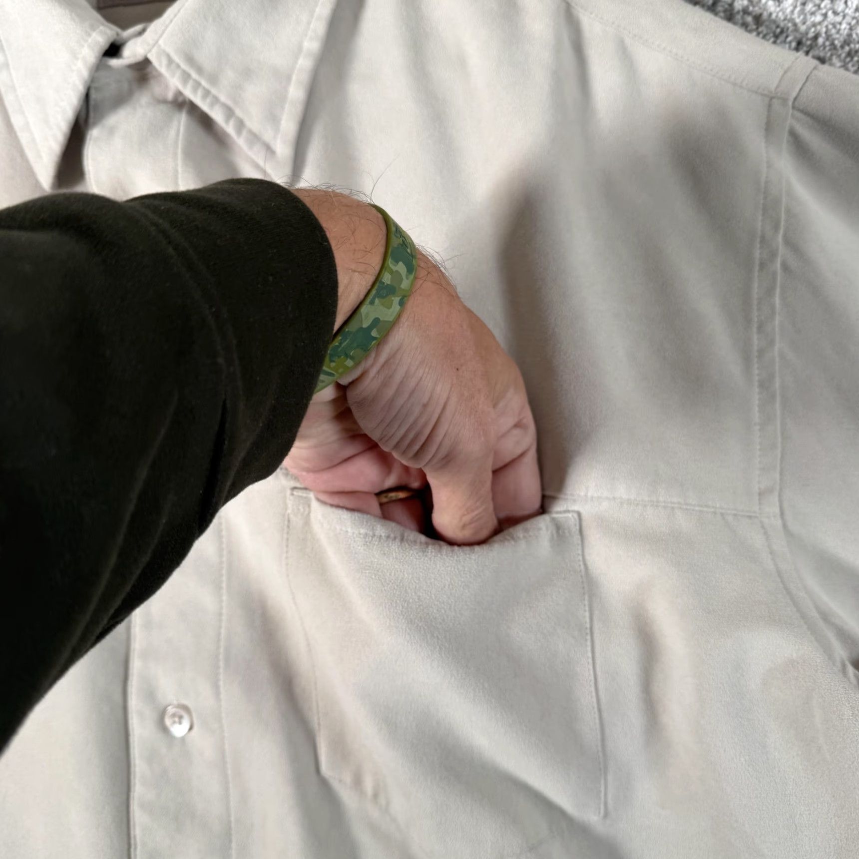Vintage VINTAGE Fieldmaster Shirt Shacket 90s 2000s Microfleece Button-Up Long Sleeve Beige 100% Polyester Mens Large Pockets Size US L / EU 52-54 / 3 - 5 Thumbnail