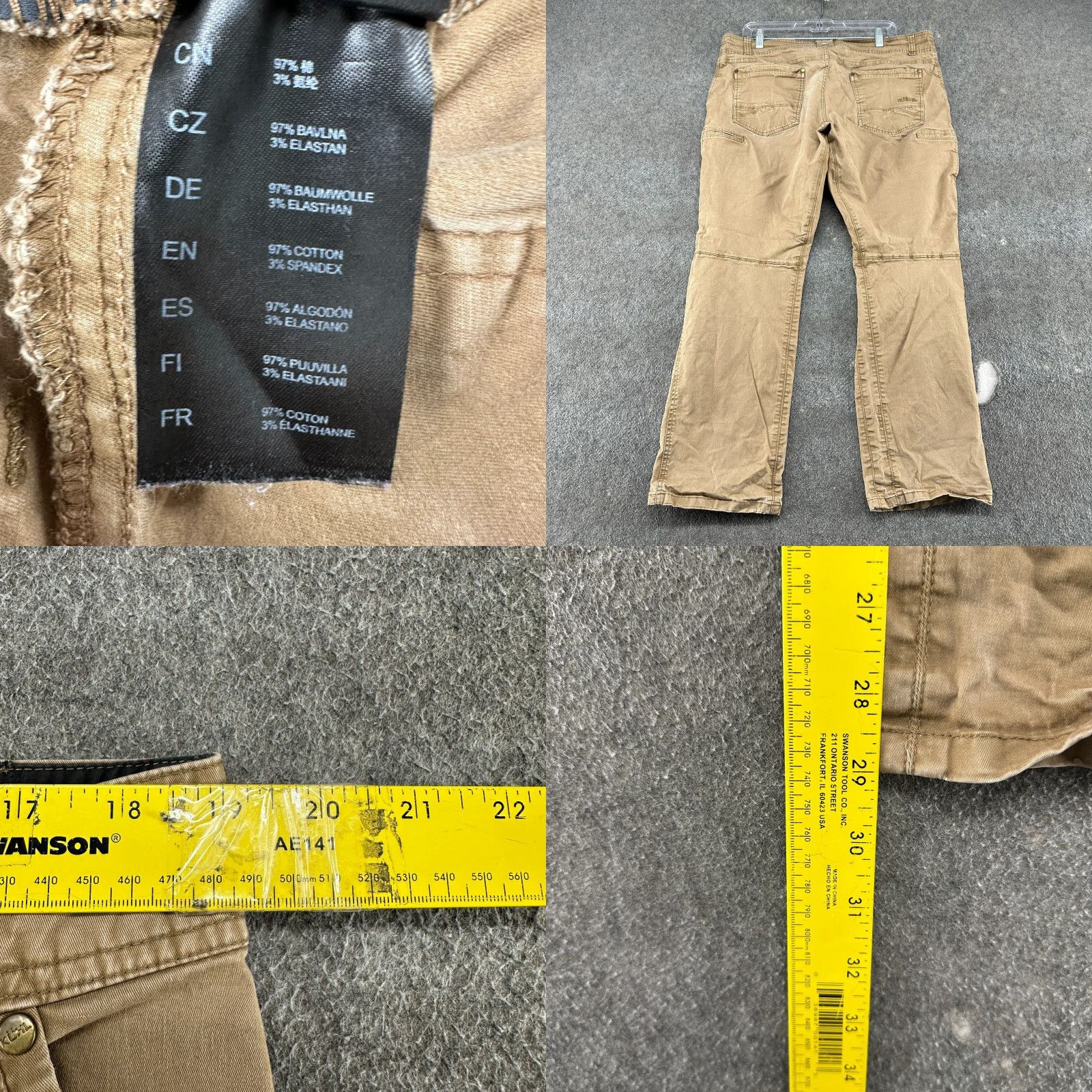 Vintage Kuhl Pants Mens 38x30 Brown Tan Canvas Carpenter Tapered 90s Vintage Logo Casual Workwear Size US 38 / EU 54 - 9 Thumbnail